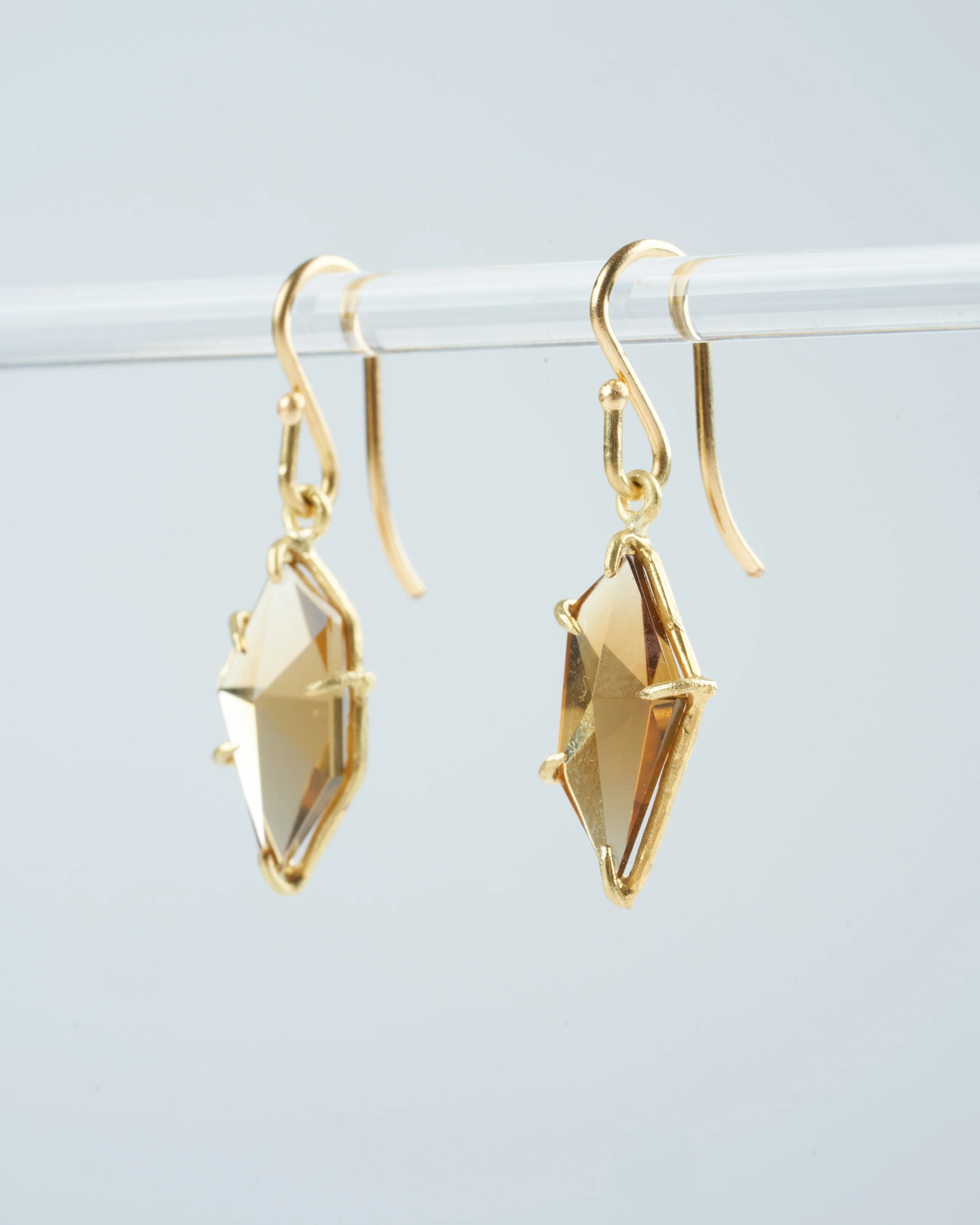 cinnamon quartz mini faceted geo drops - cinnamon/ gold - Image 2