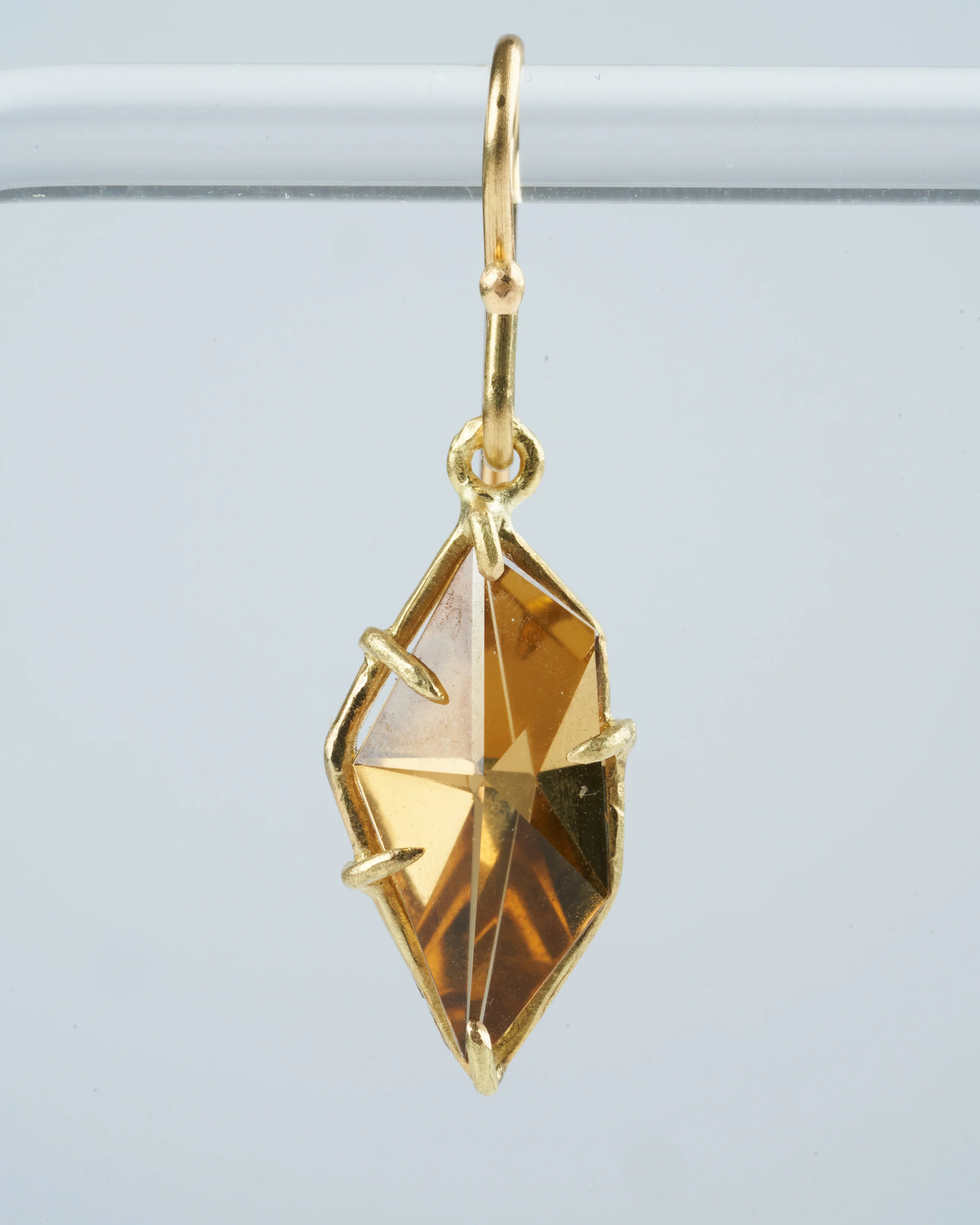 cinnamon quartz mini faceted geo drops - cinnamon/ gold - Image 3