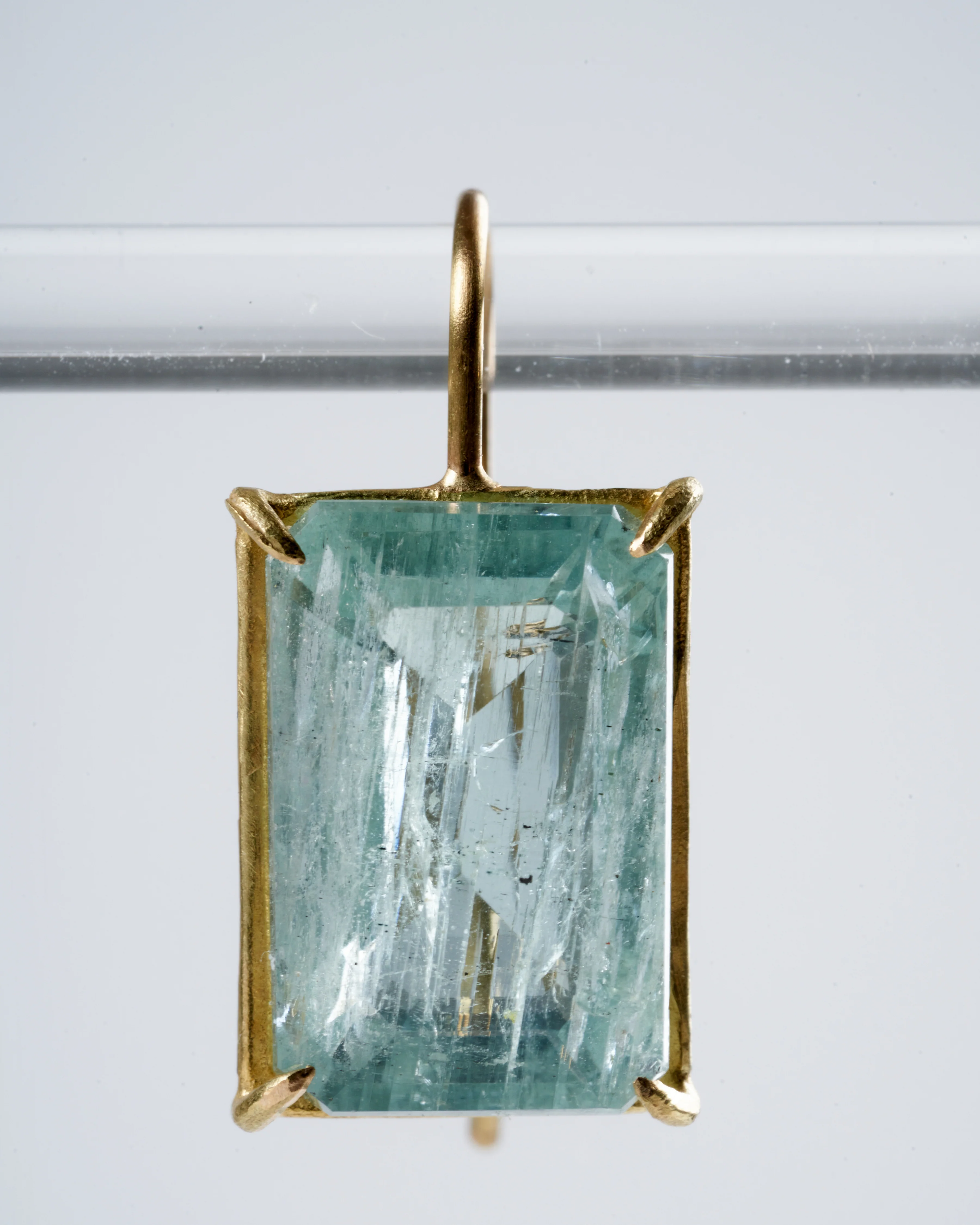 aquamarine cubist cut earrings - Image 3