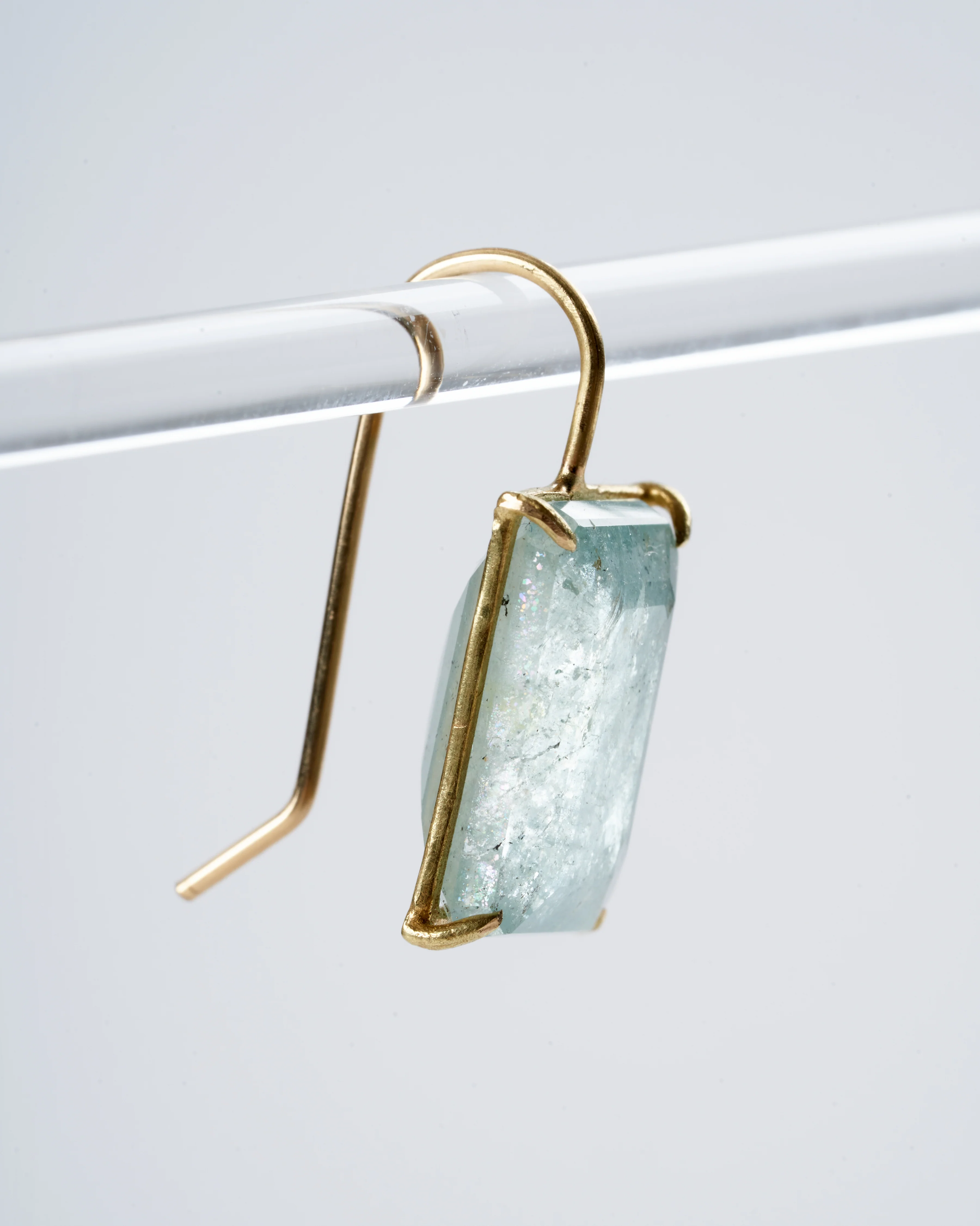 aquamarine cubist cut earrings - Image 4