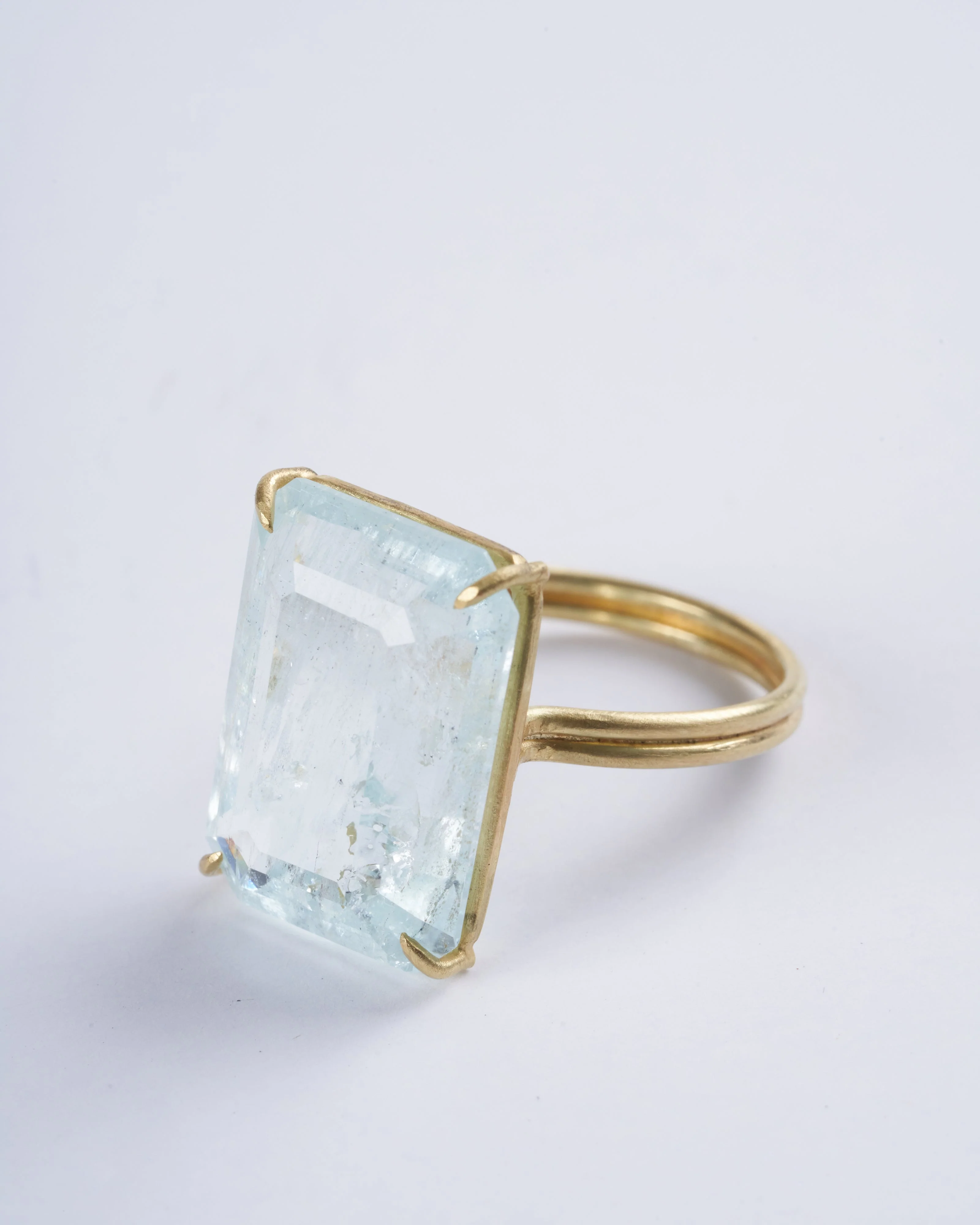 emerald cut ring - blue aquamarine - Image 3