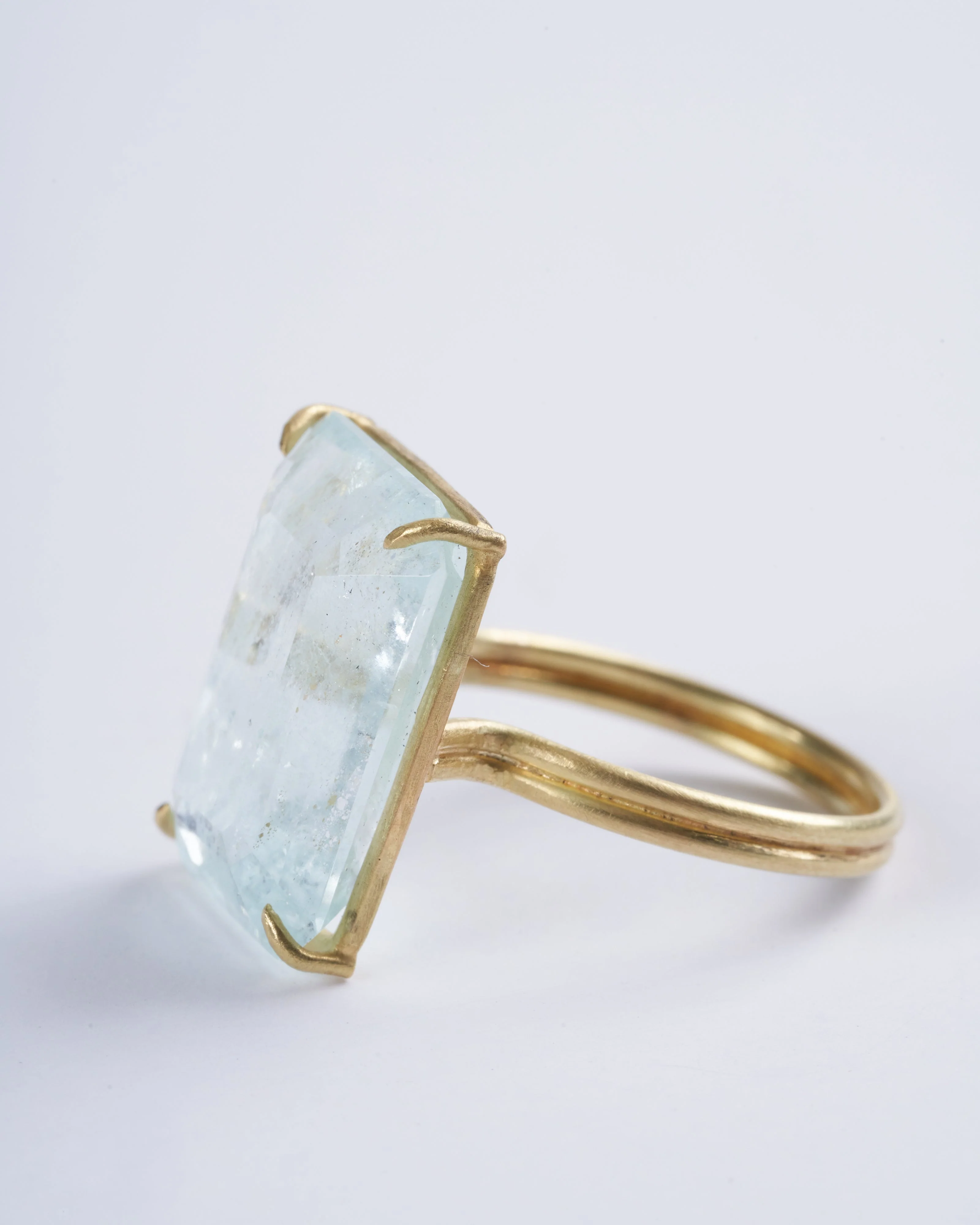 emerald cut ring - blue aquamarine - Image 5