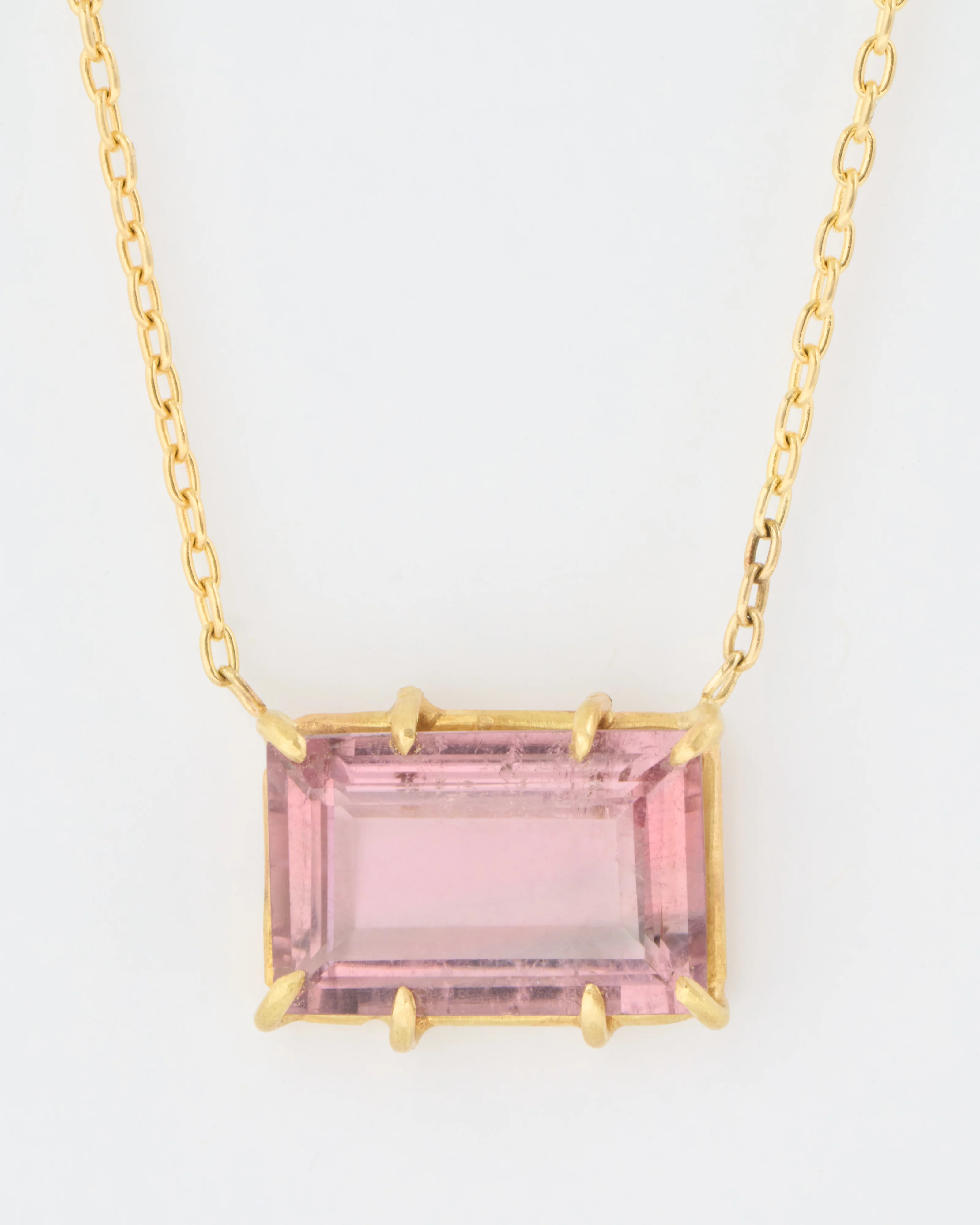 emerald cut mauve tourmaline necklace - Image 2