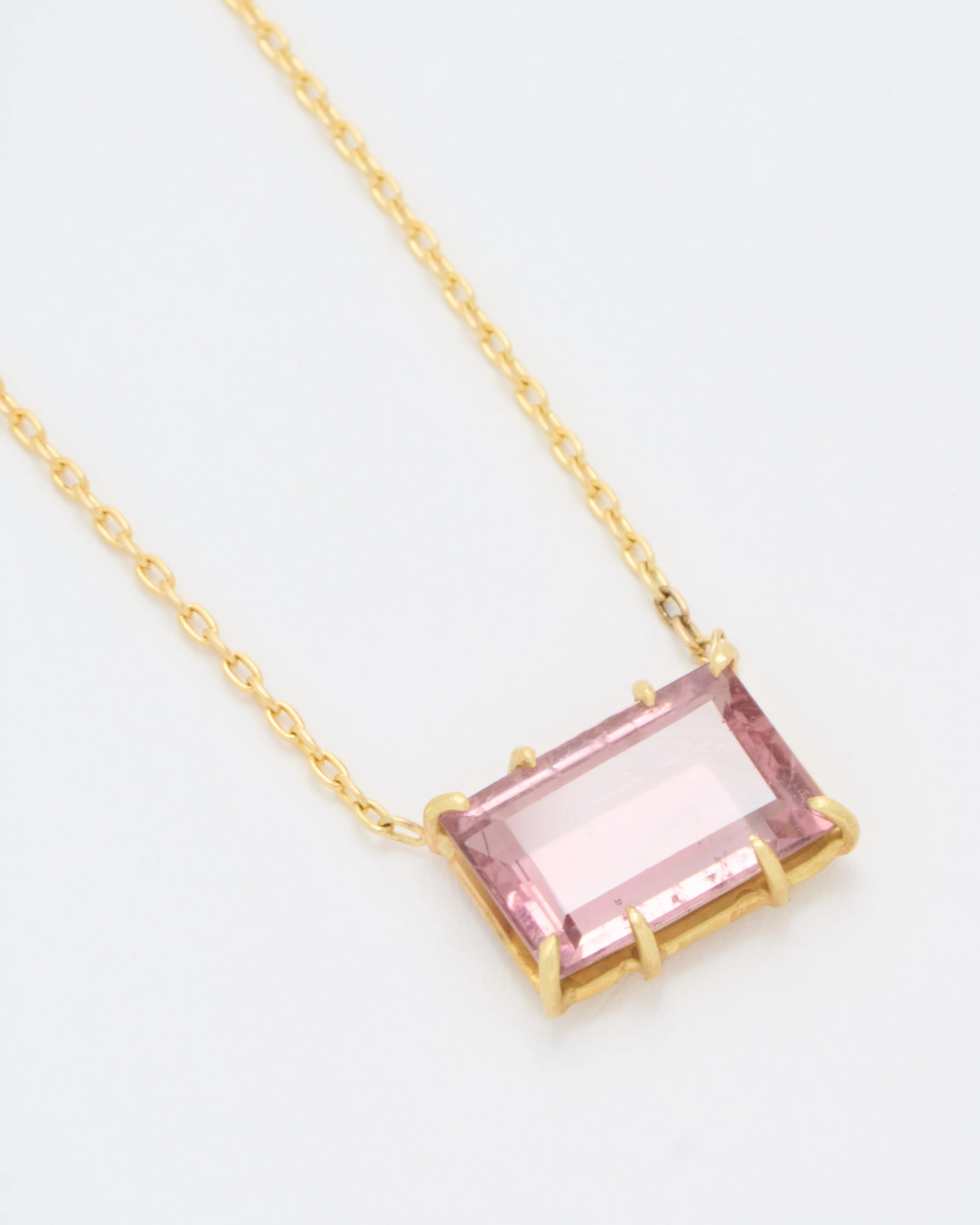 emerald cut mauve tourmaline necklace - Image 4