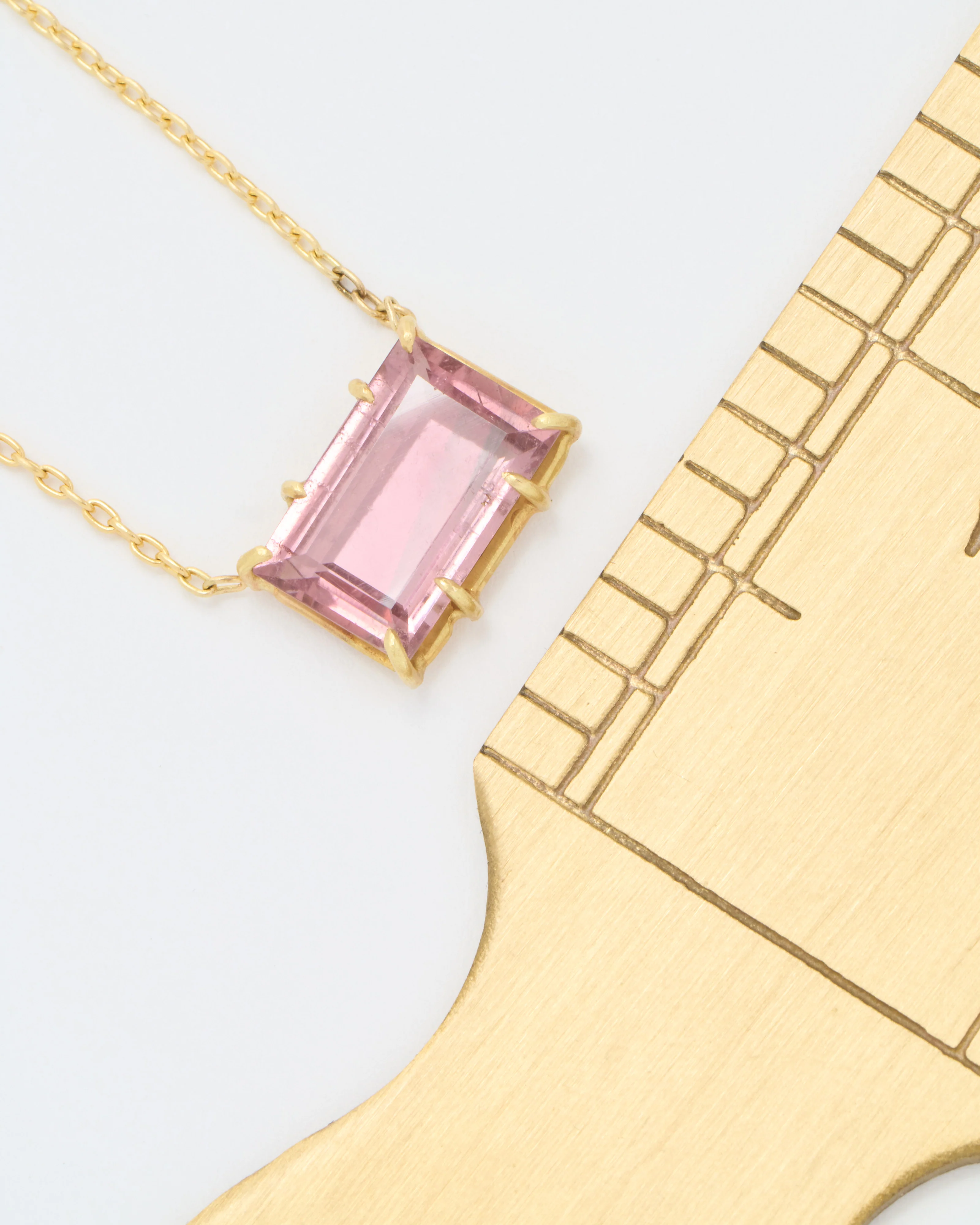emerald cut mauve tourmaline necklace - Image 6