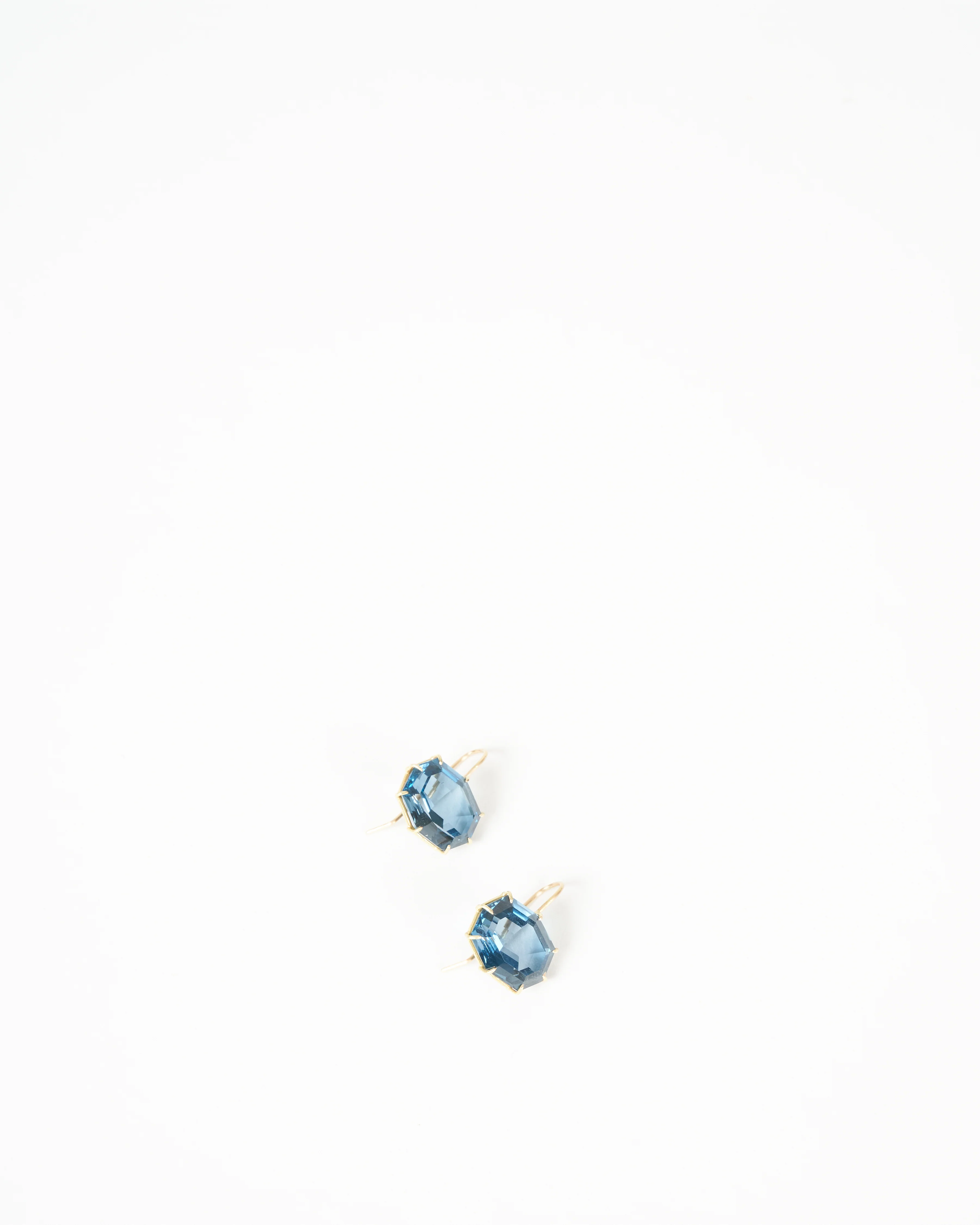 london blue topaz faceted octagon drop earrings - Image 2