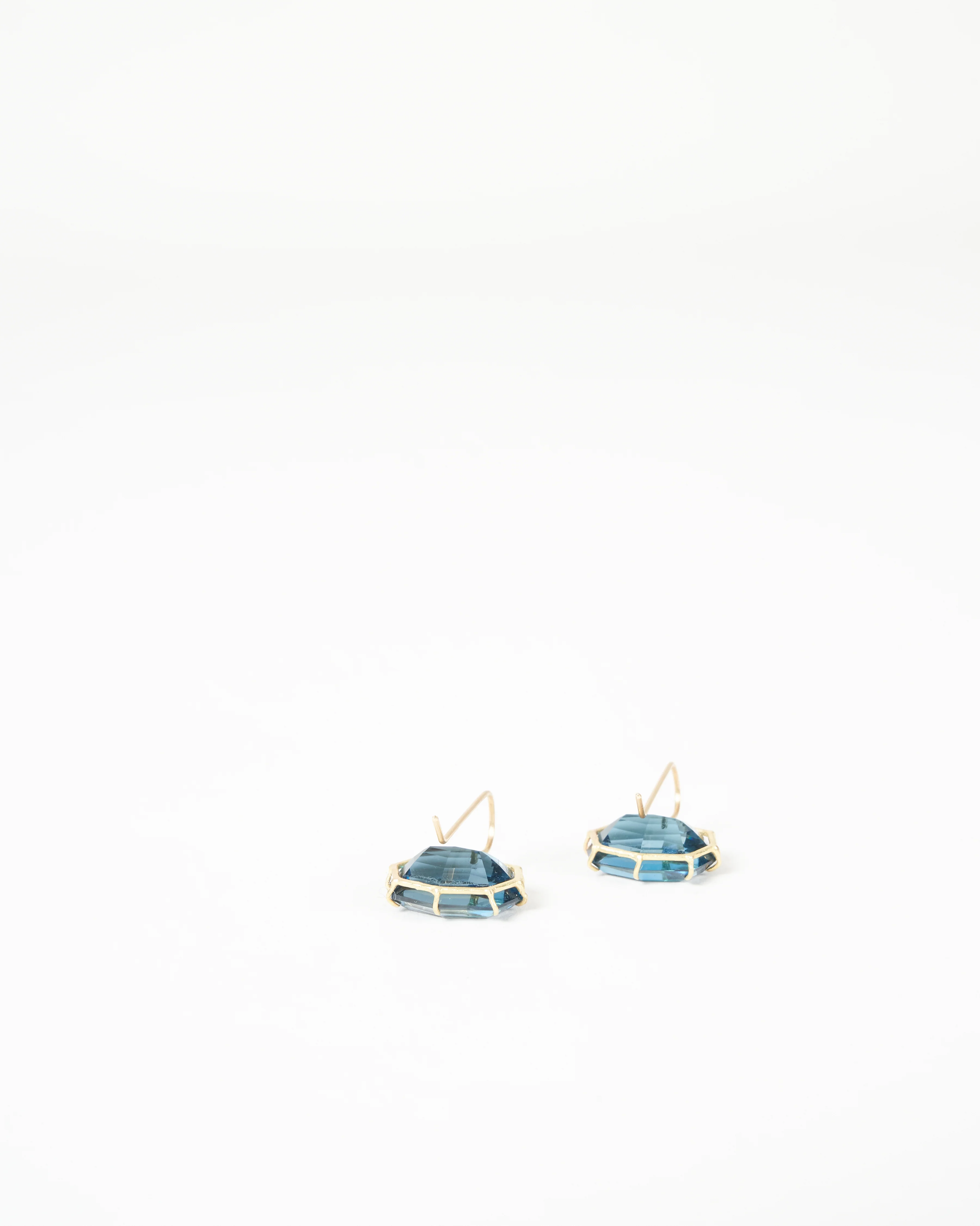 london blue topaz faceted octagon drop earrings - Image 3