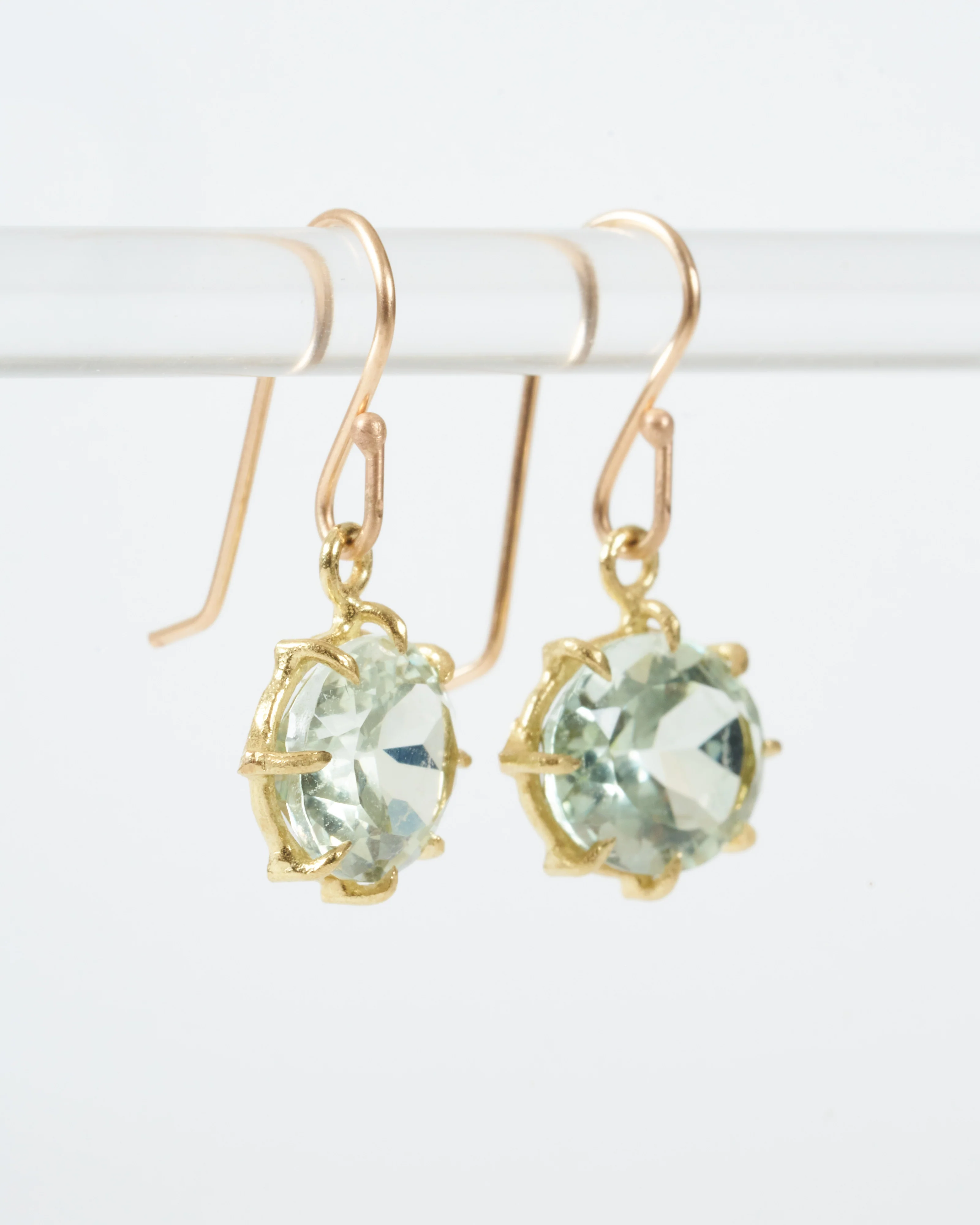 faceted oval amethyst drop small earring - Image 3