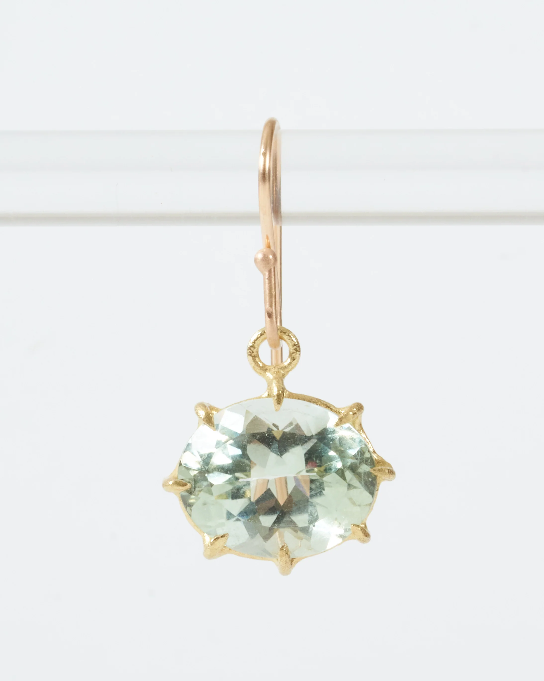 faceted oval amethyst drop small earring - Image 4