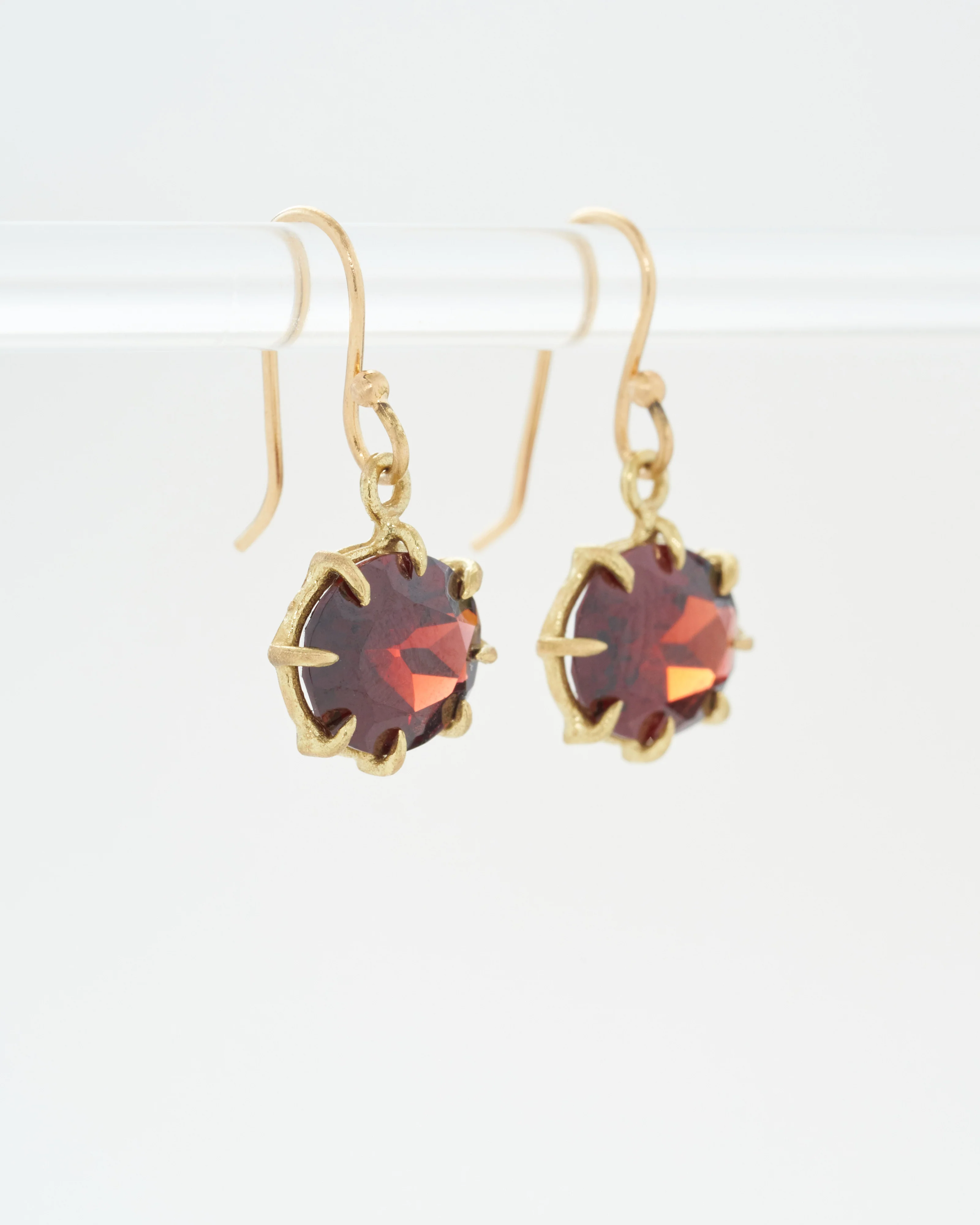 garnet oval drop earrings - Image 2