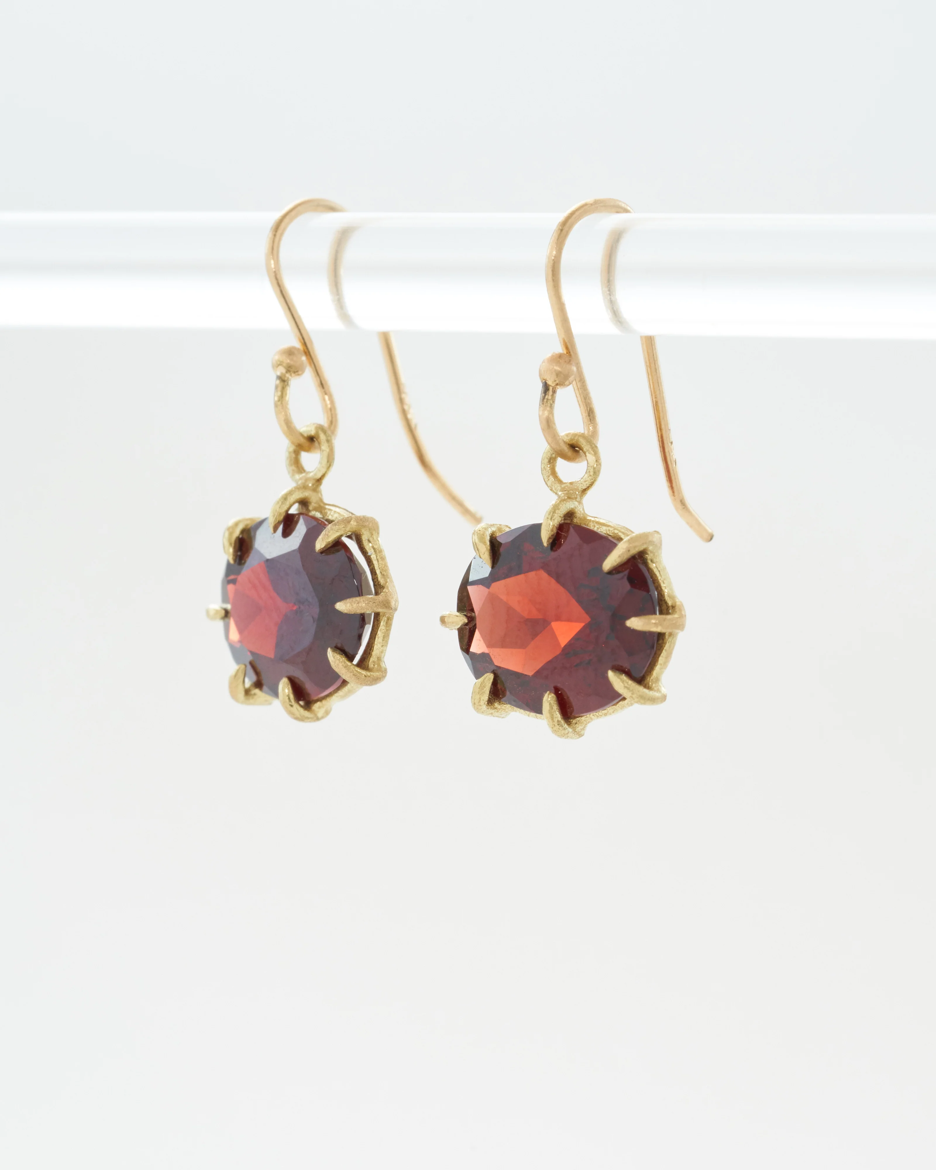garnet oval drop earrings - Image 3