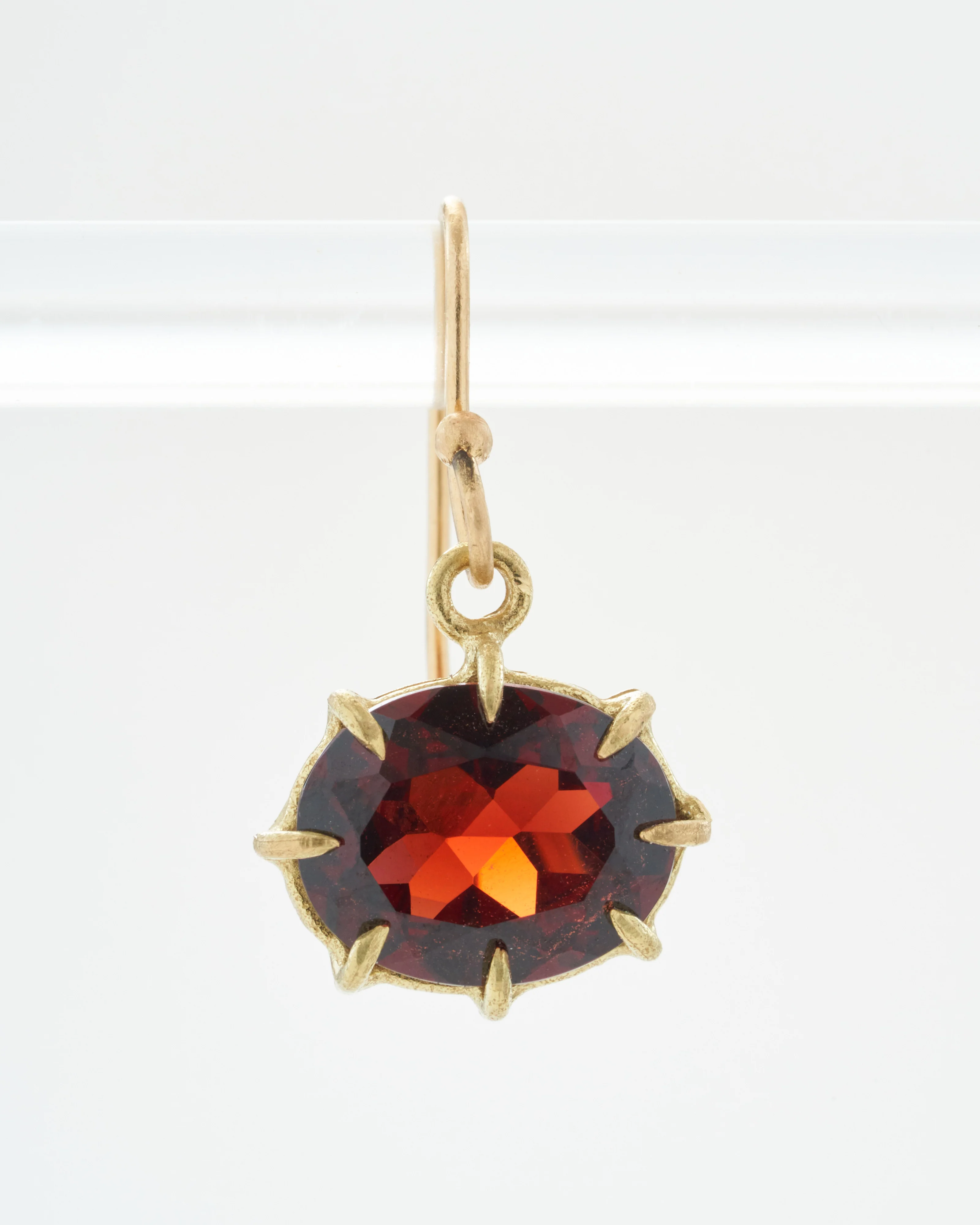 garnet oval drop earrings - Image 4
