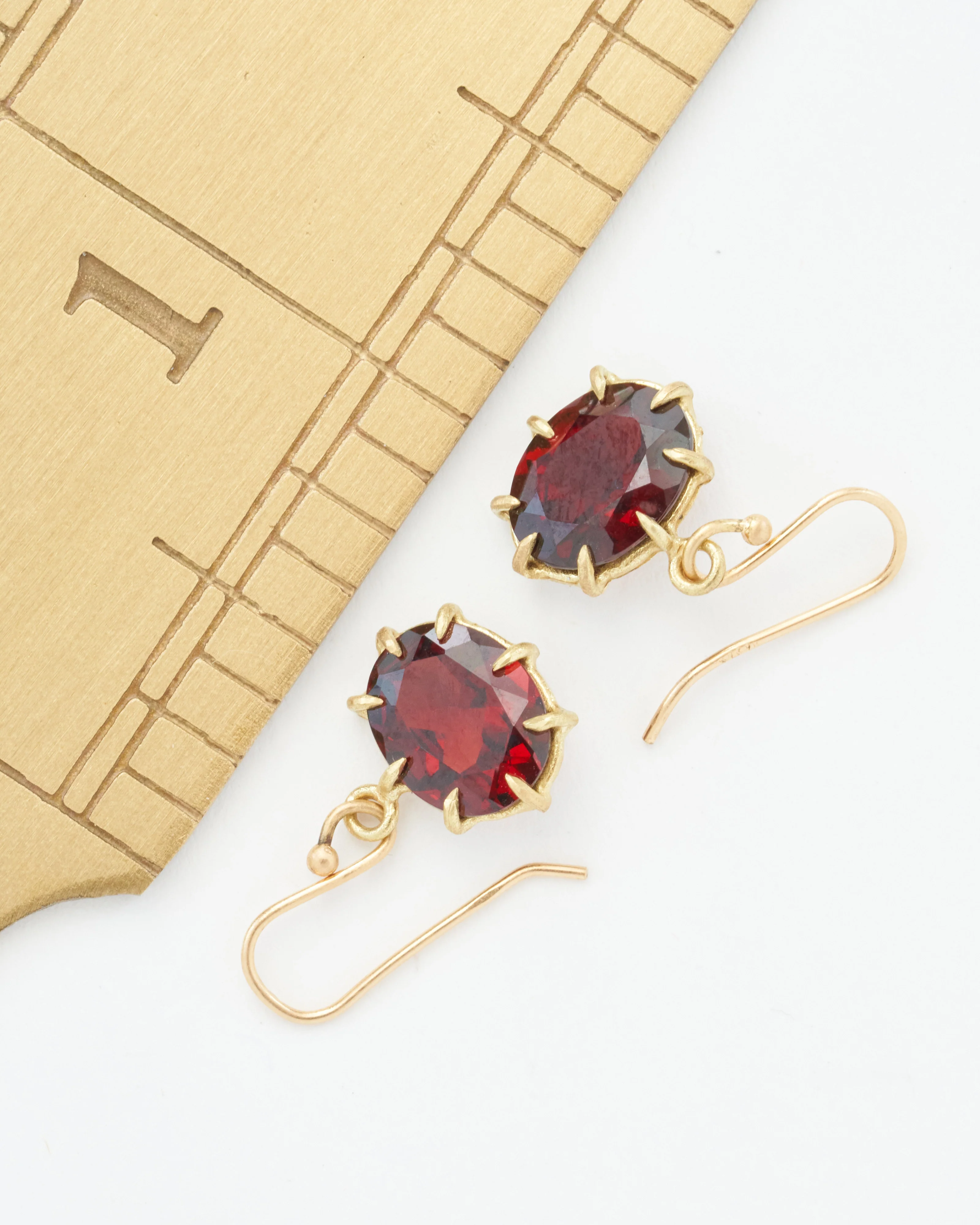 garnet oval drop earrings - Image 6