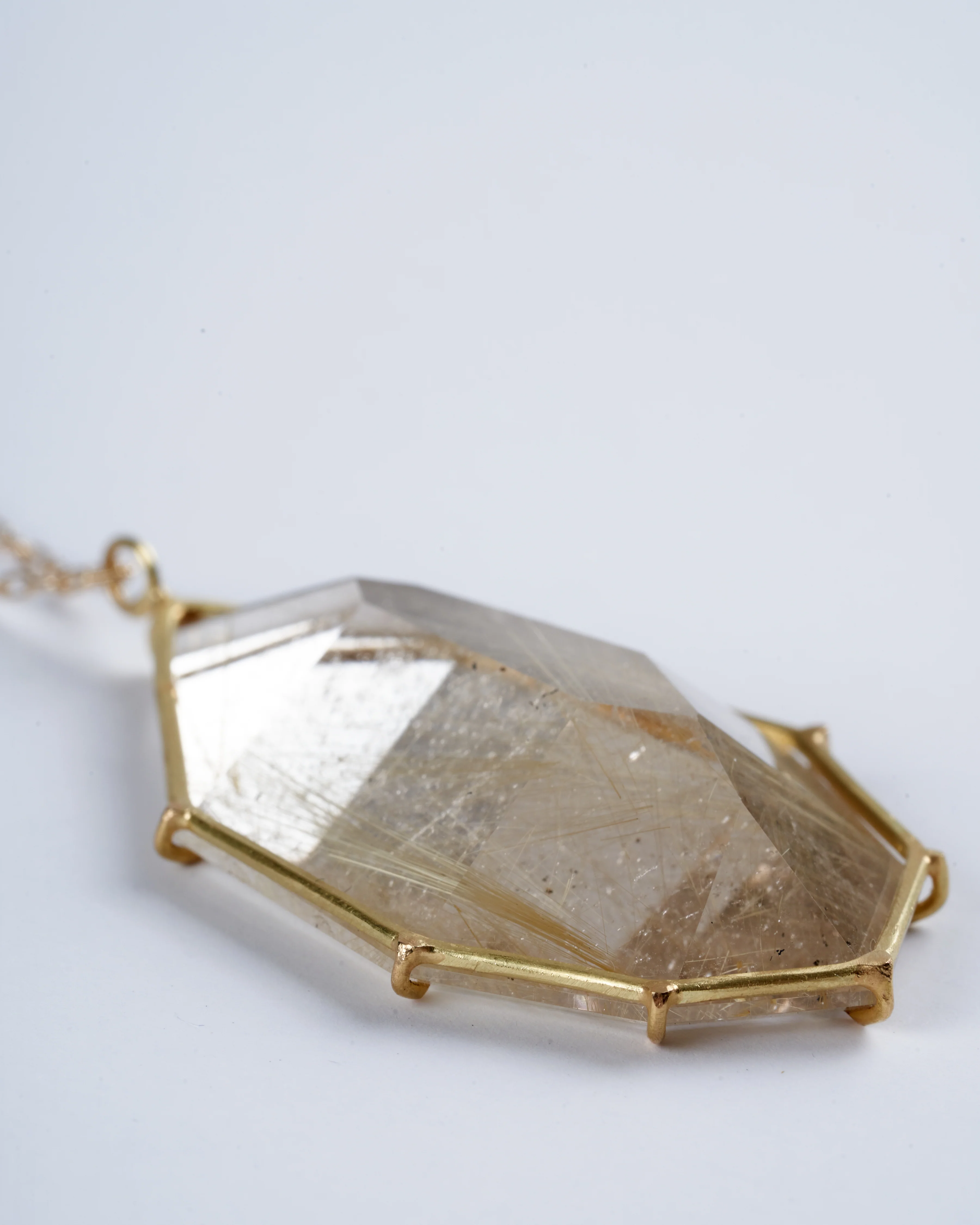 geometric rutile quartz necklace - Image 2