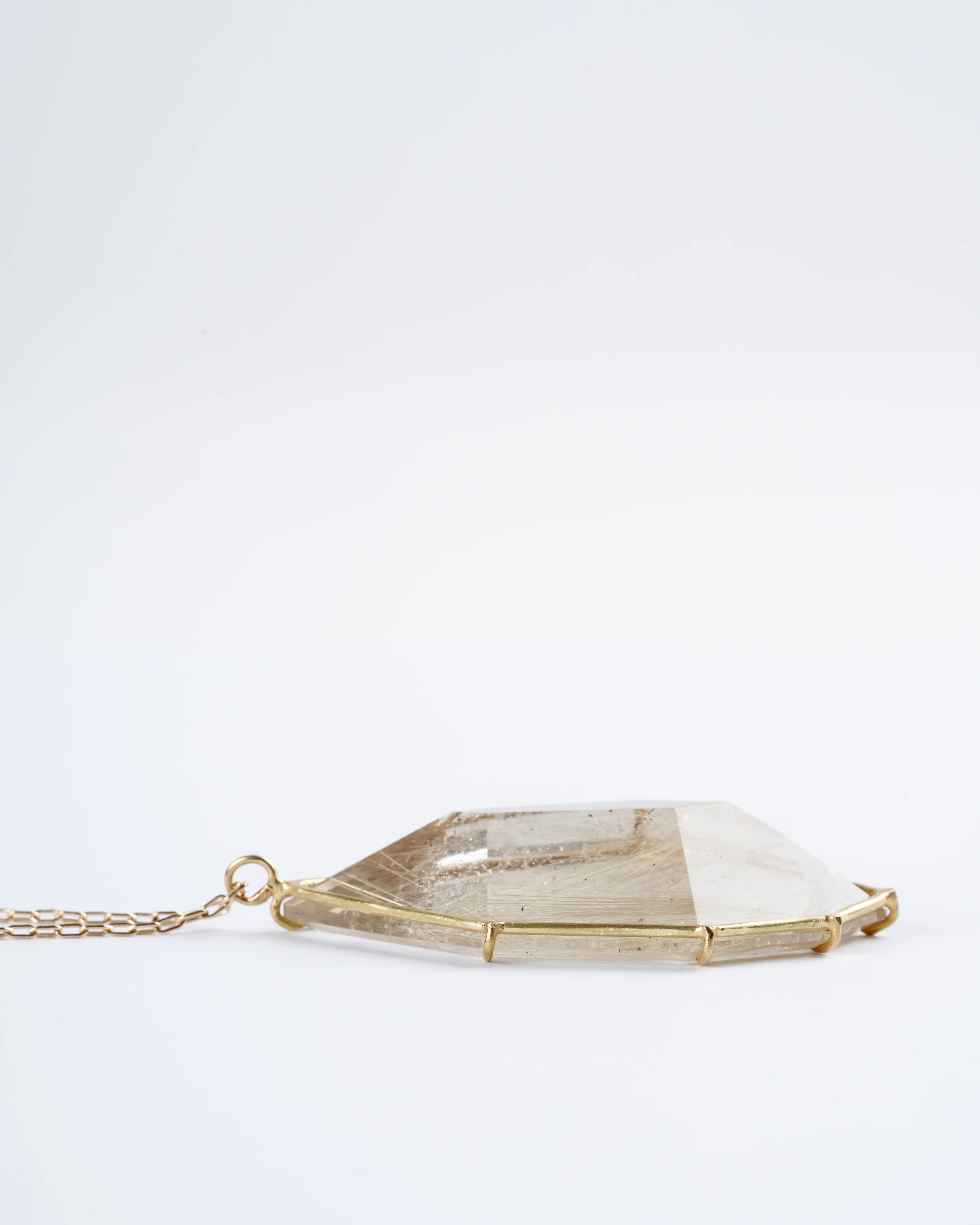 geometric rutile quartz necklace - Image 4