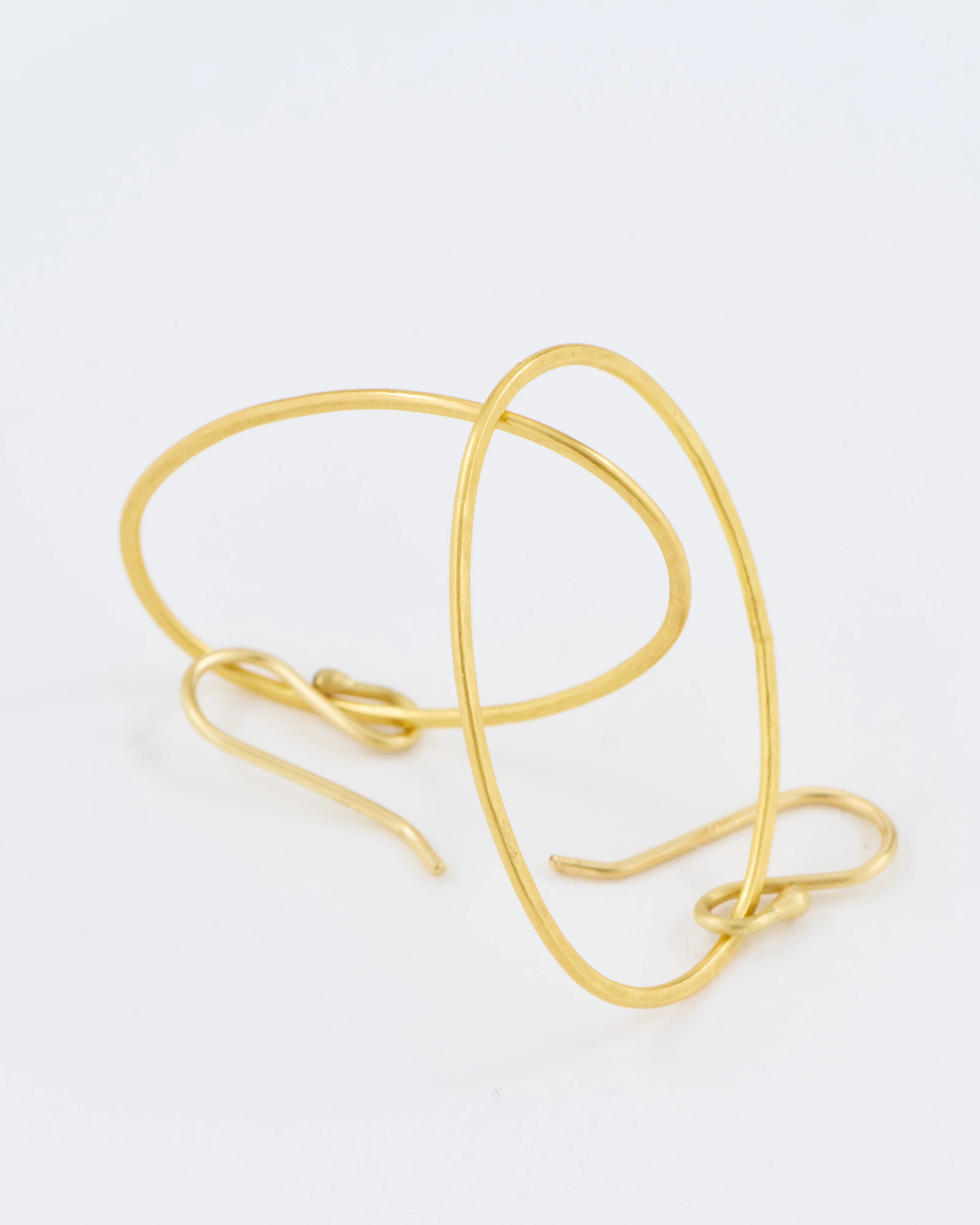 gold small oval forward facing hoops - Image 5
