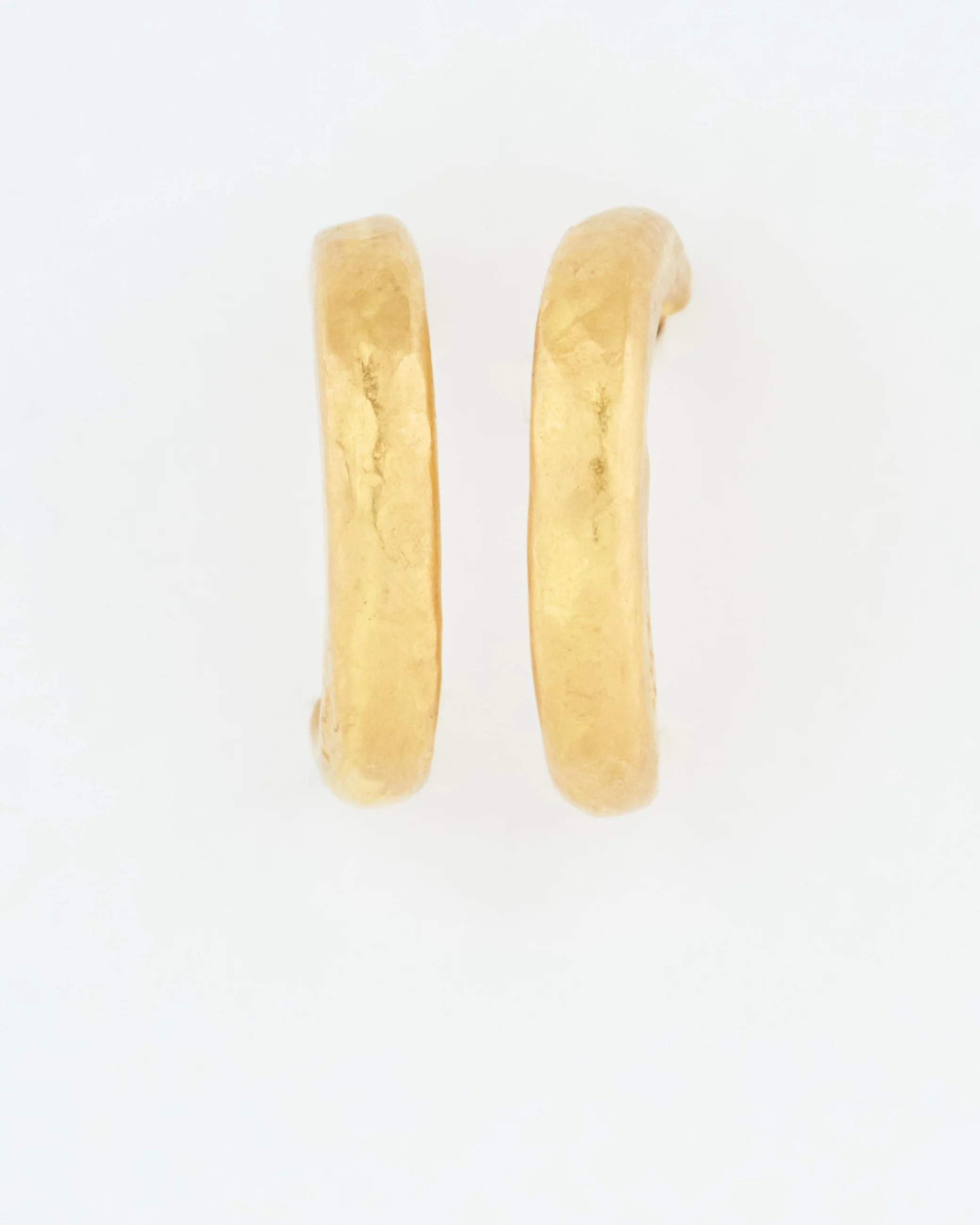 gold solid crescent mini hoops - Image 3