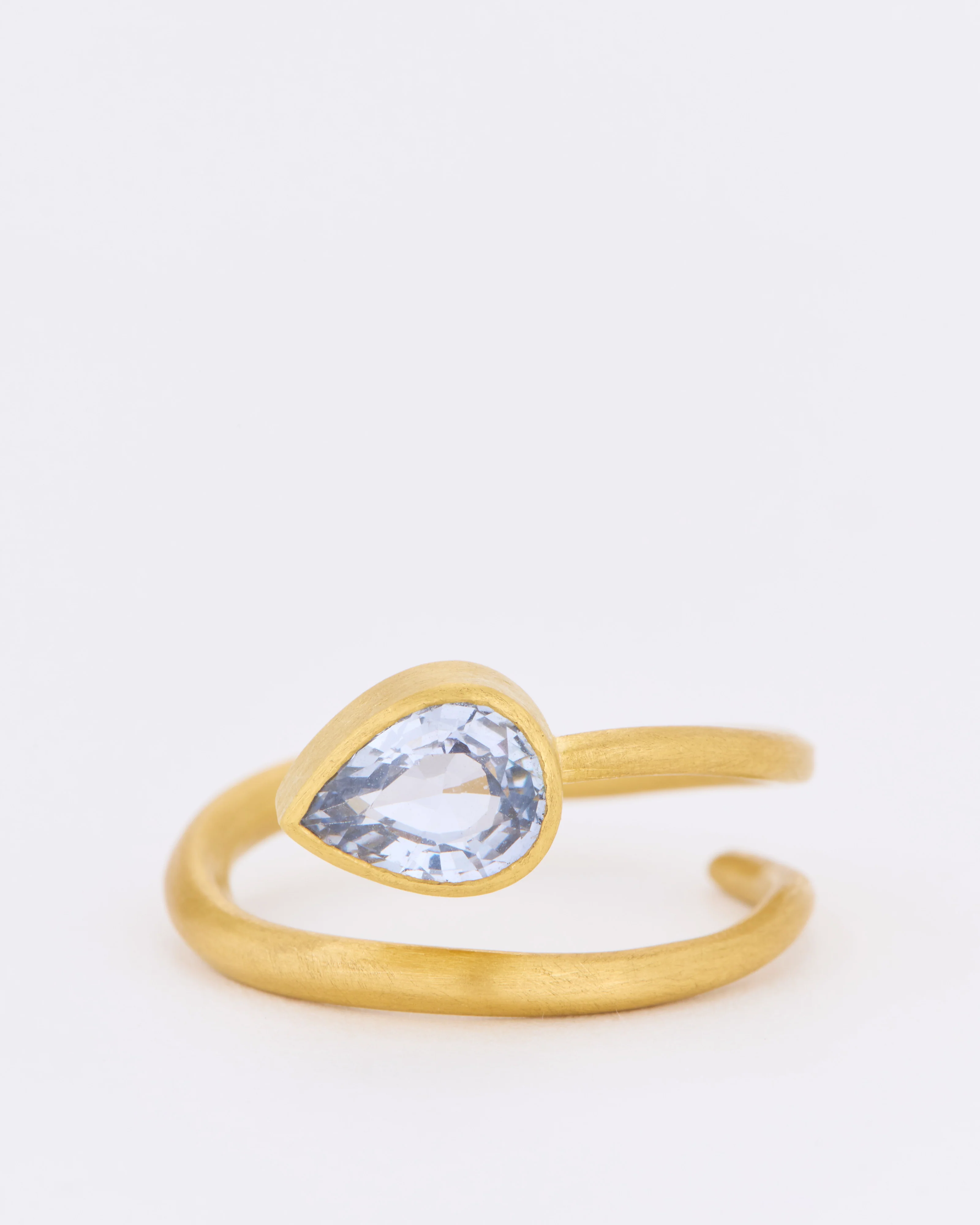 gold thick and thin wrap band w/ sapphire