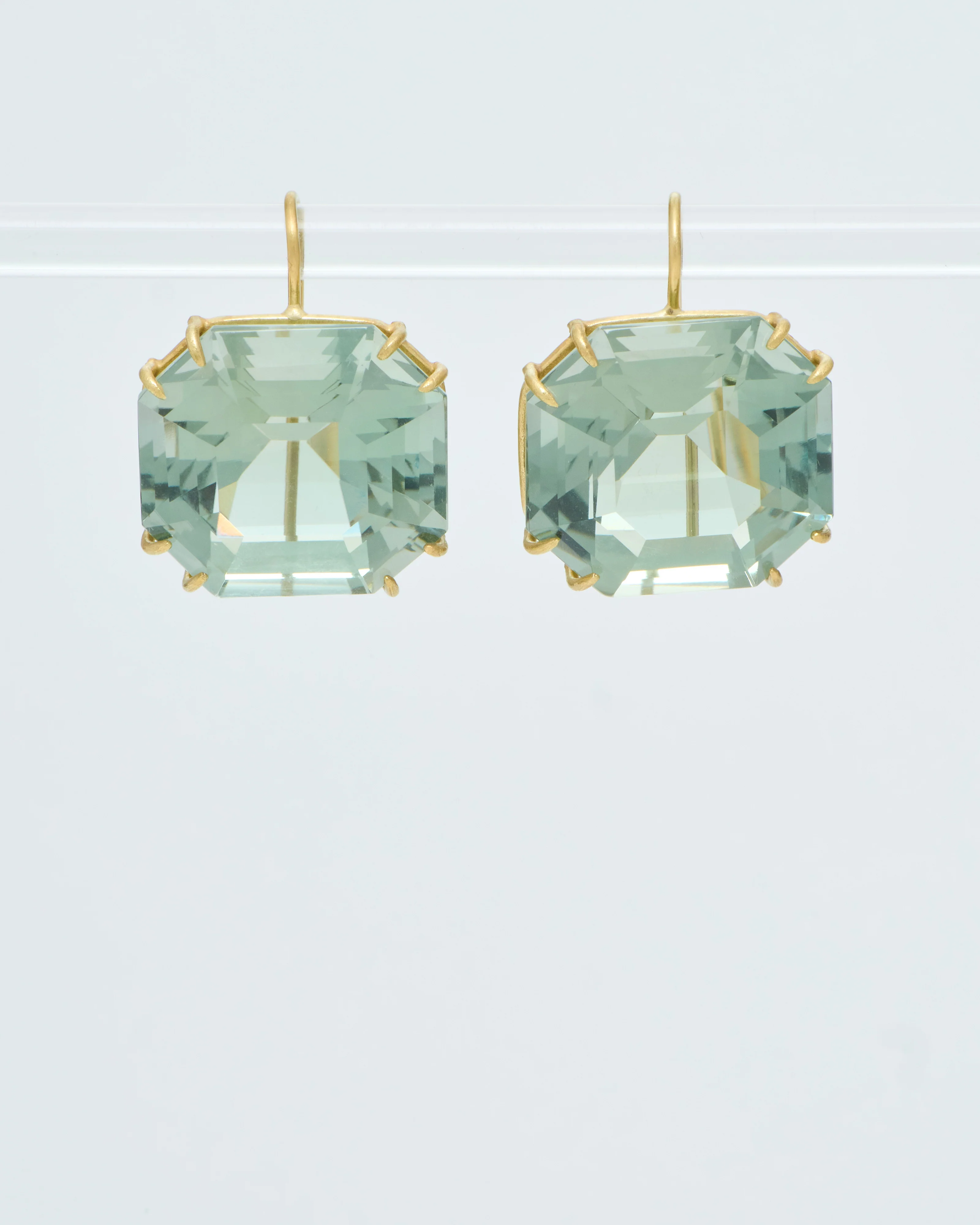green amethyst ascher cut earrings - Image 4