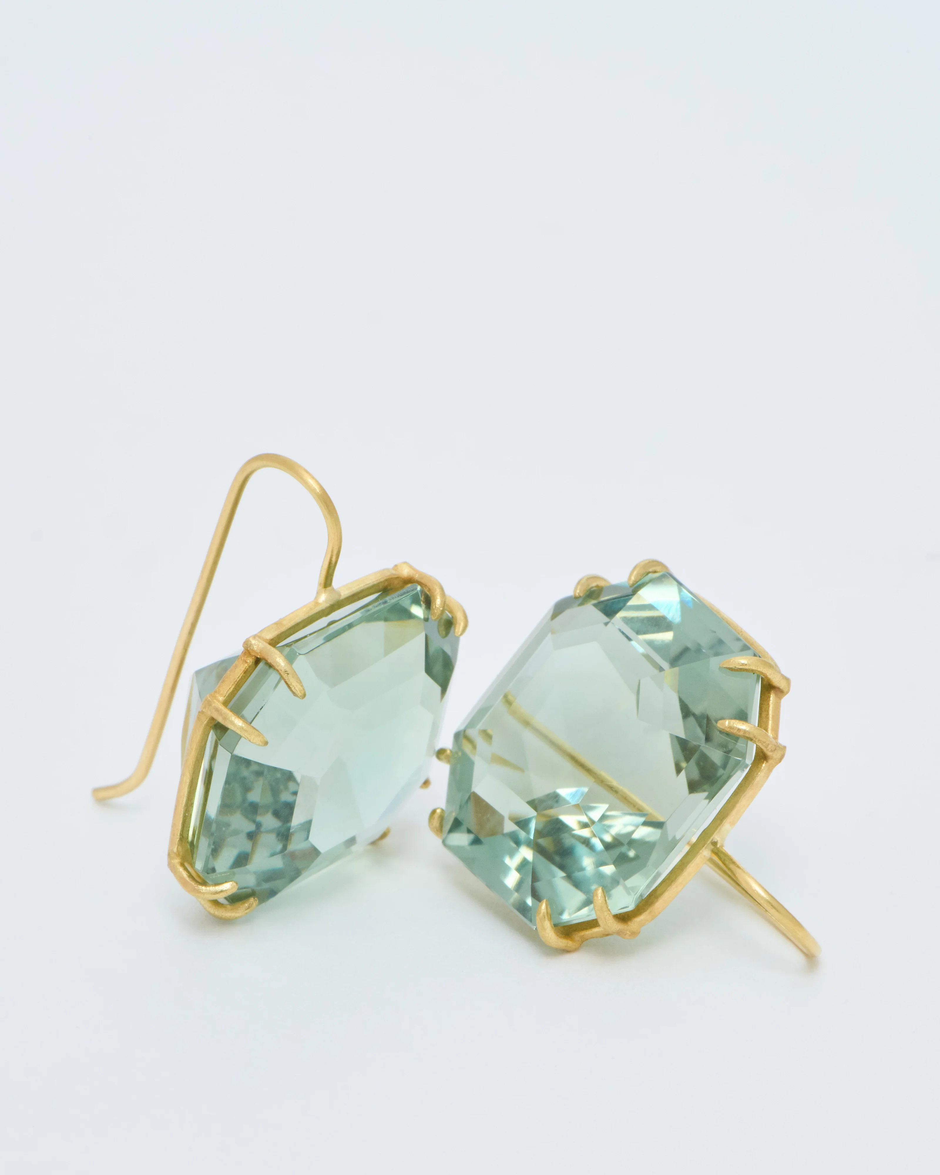 green amethyst ascher cut earrings - Image 5