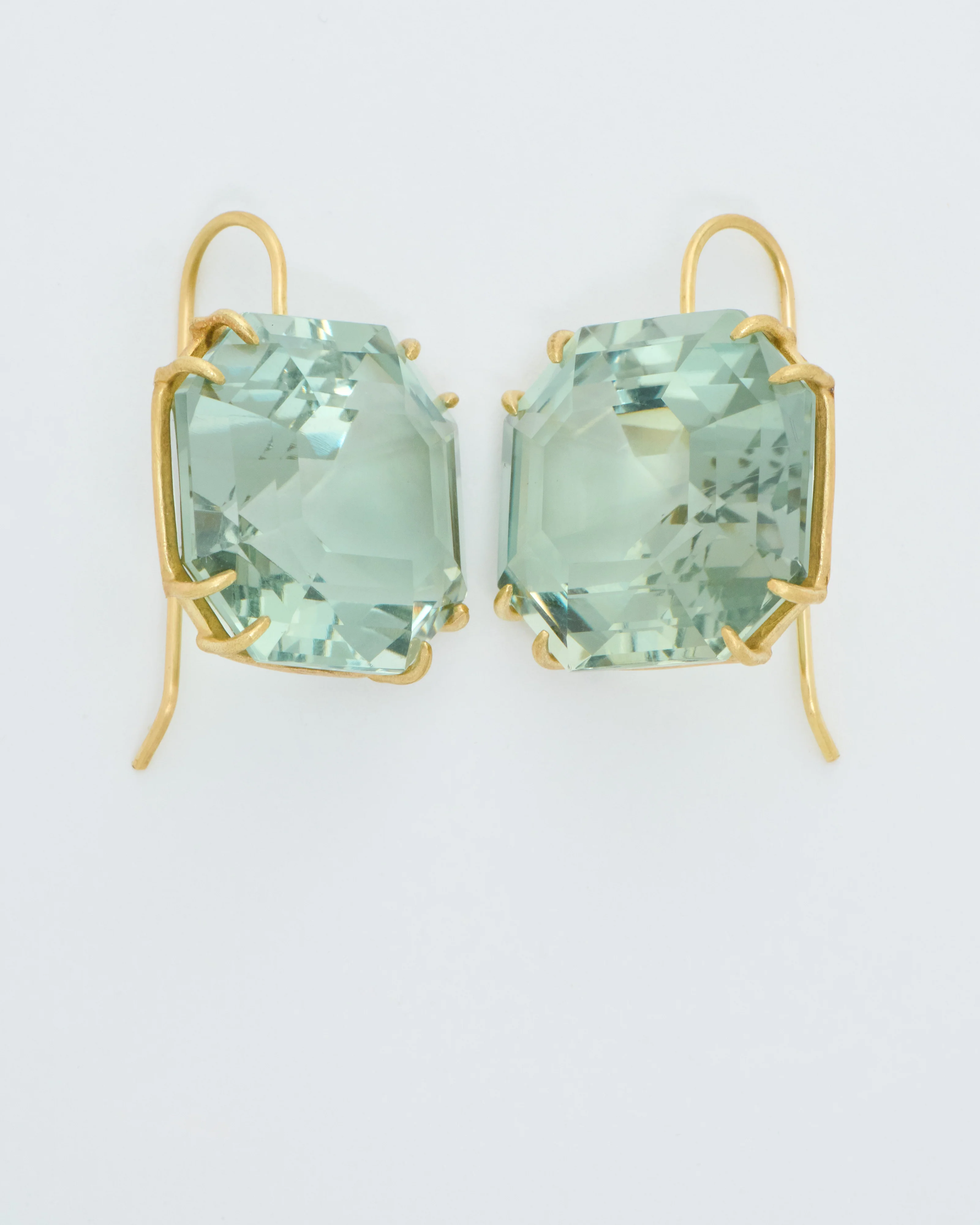 green amethyst ascher cut earrings - Image 6