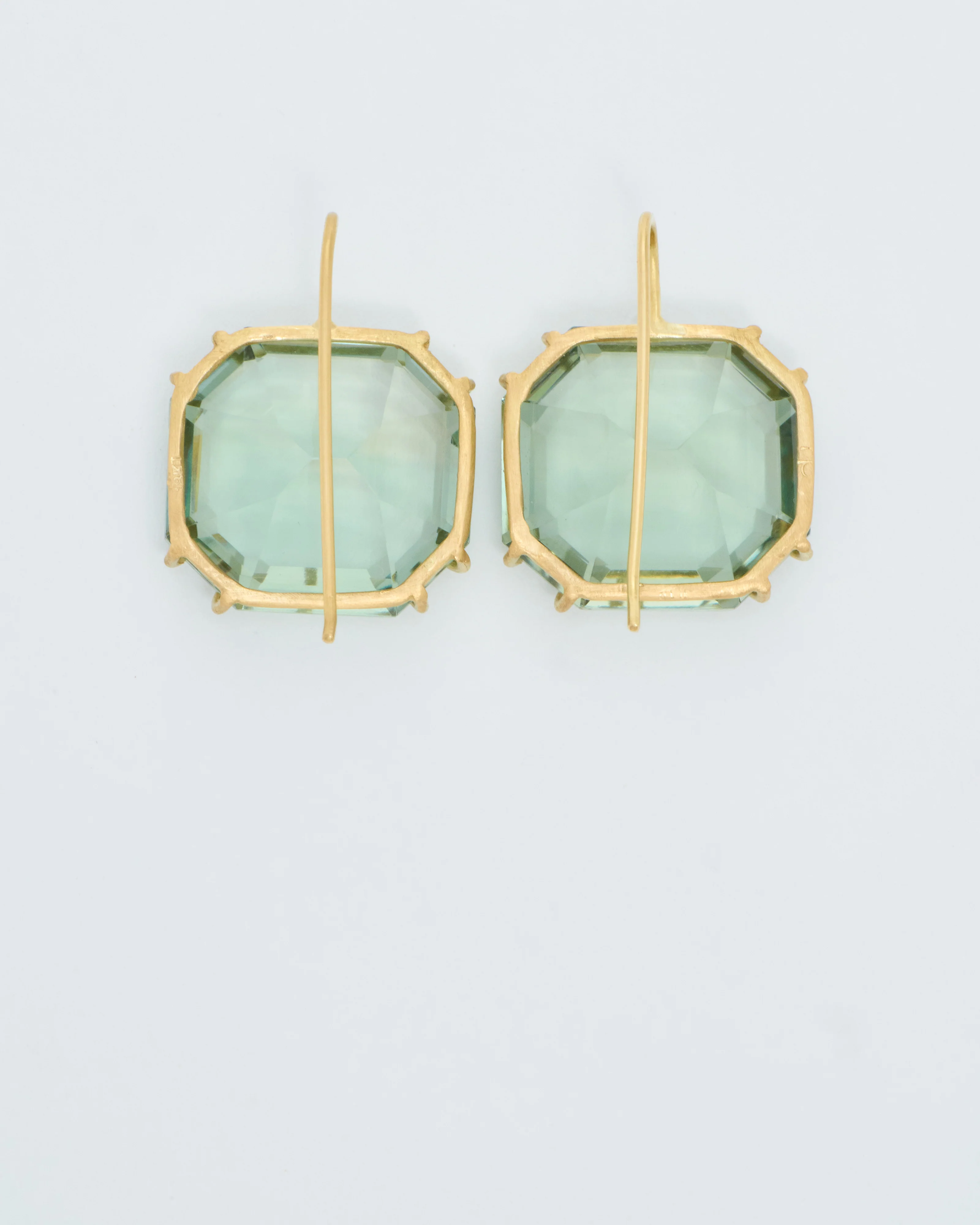 green amethyst ascher cut earrings - Image 7