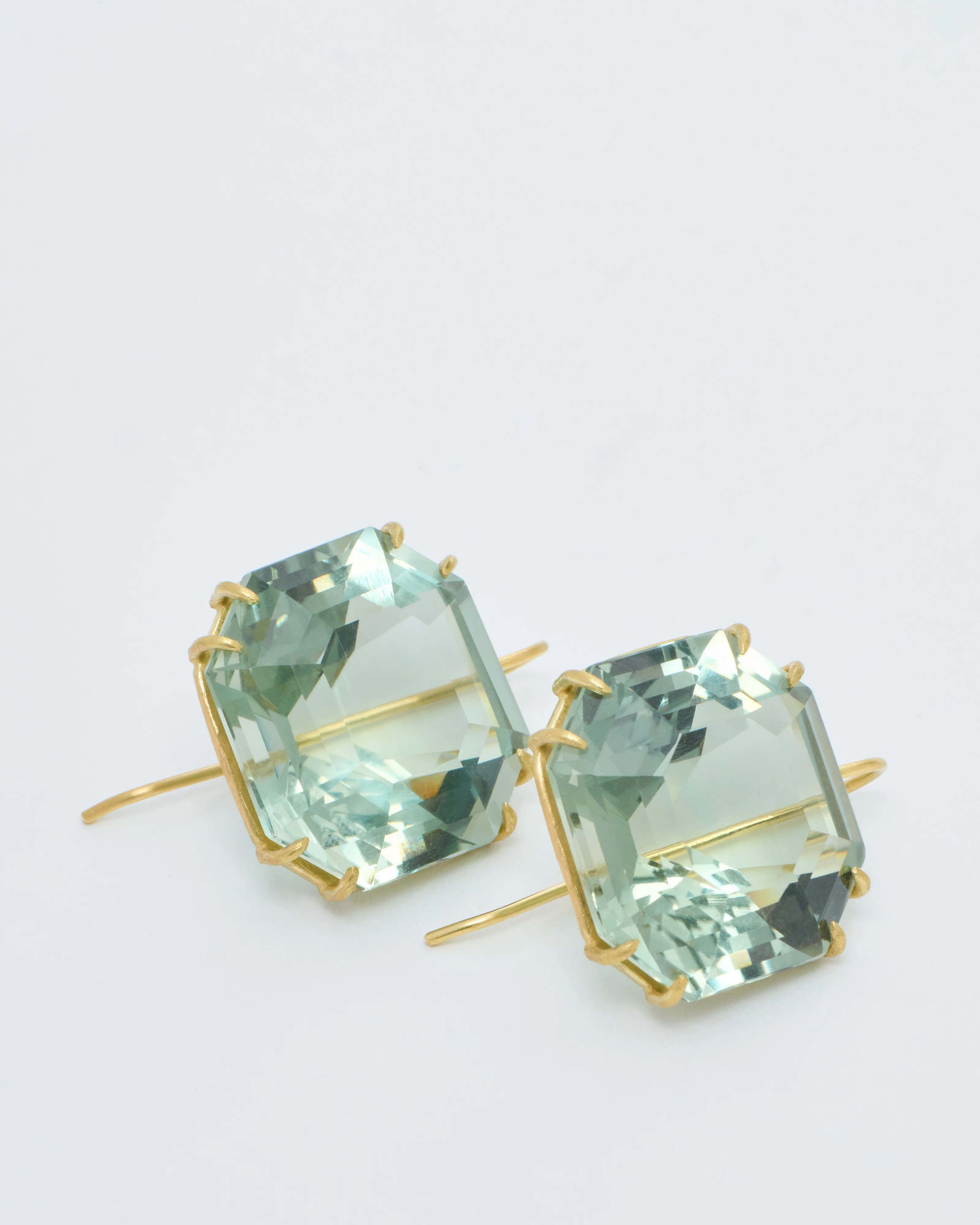 green amethyst ascher cut earrings - Image 8