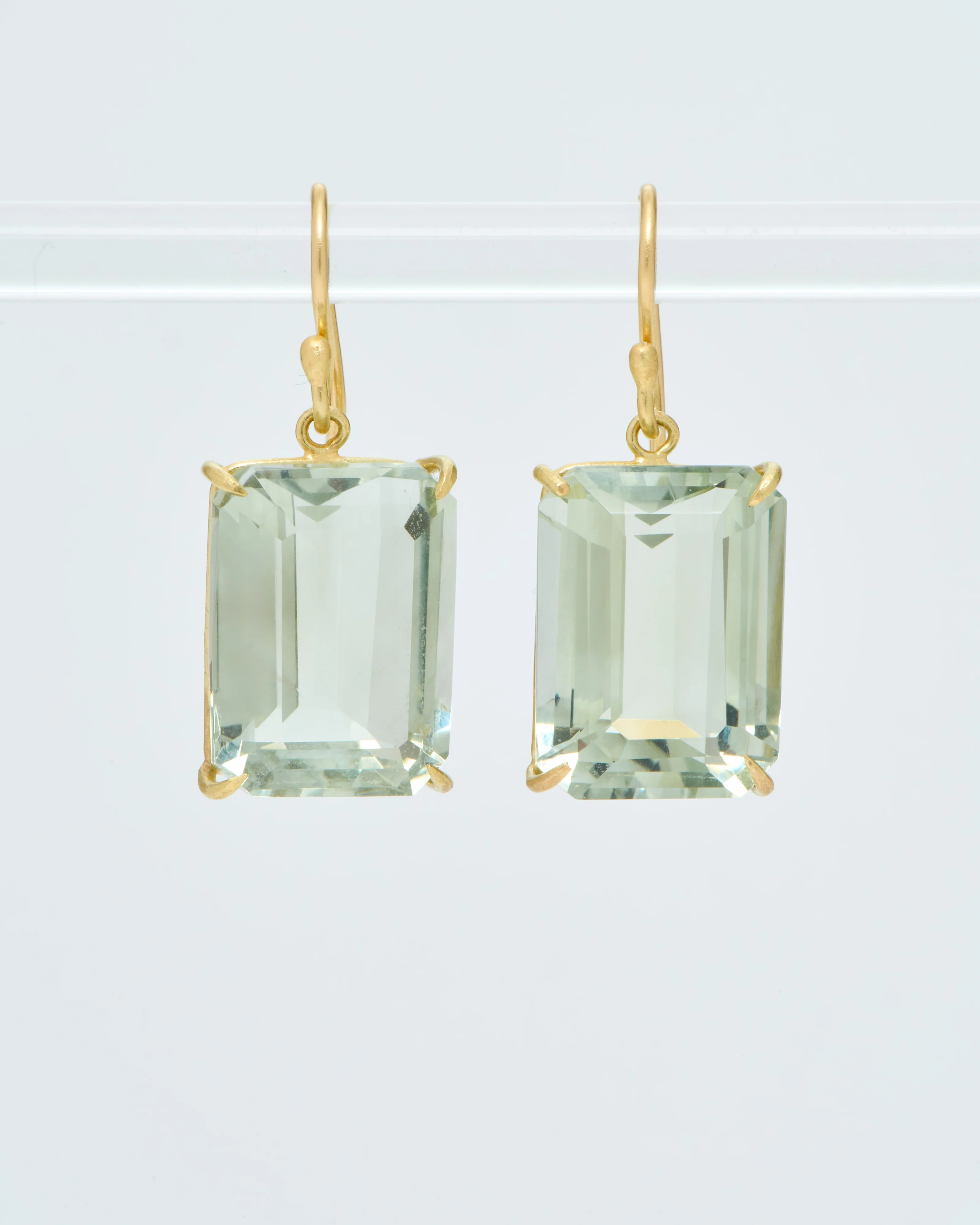green amethyst drop earrings - Image 2