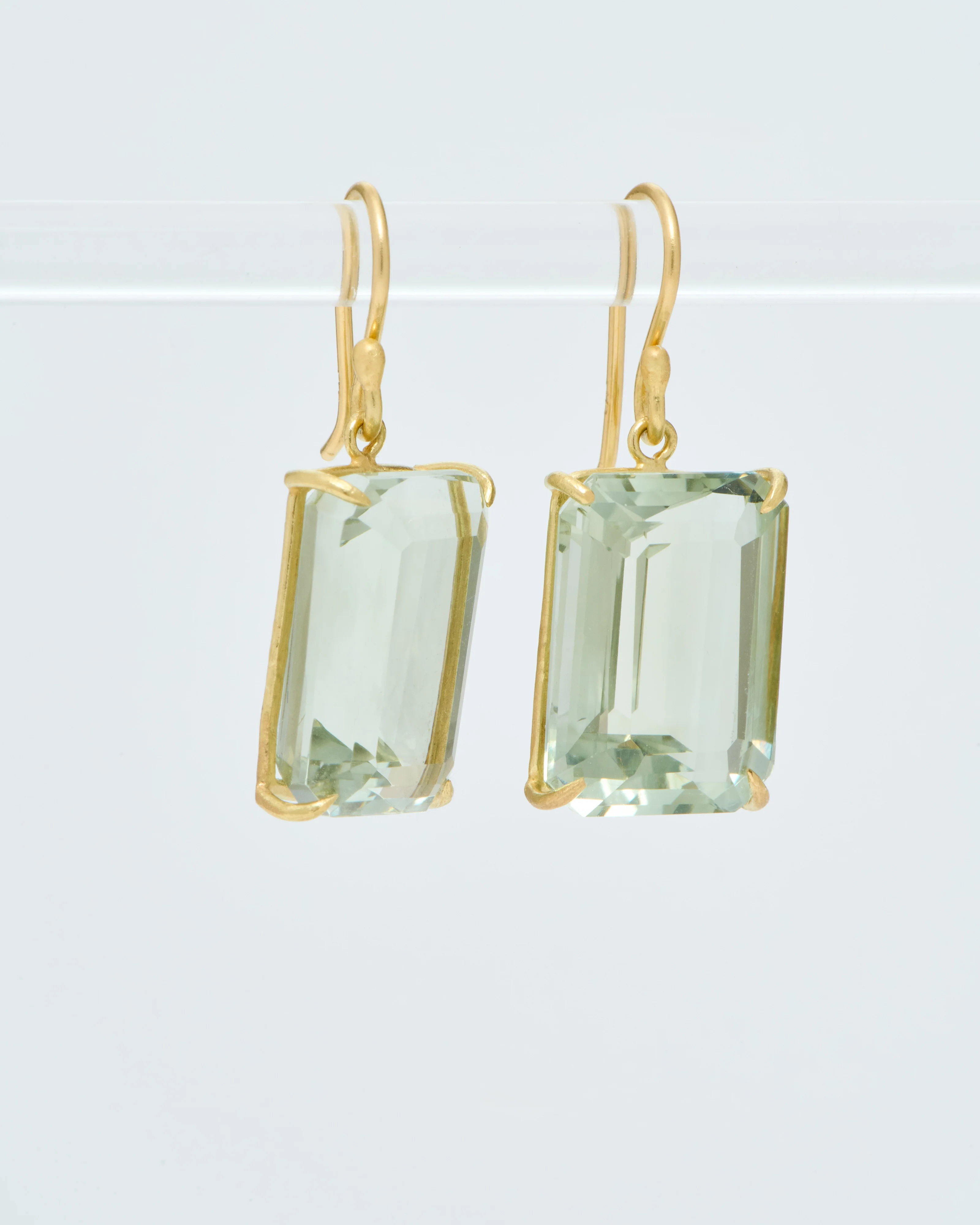 green amethyst drop earrings - Image 3