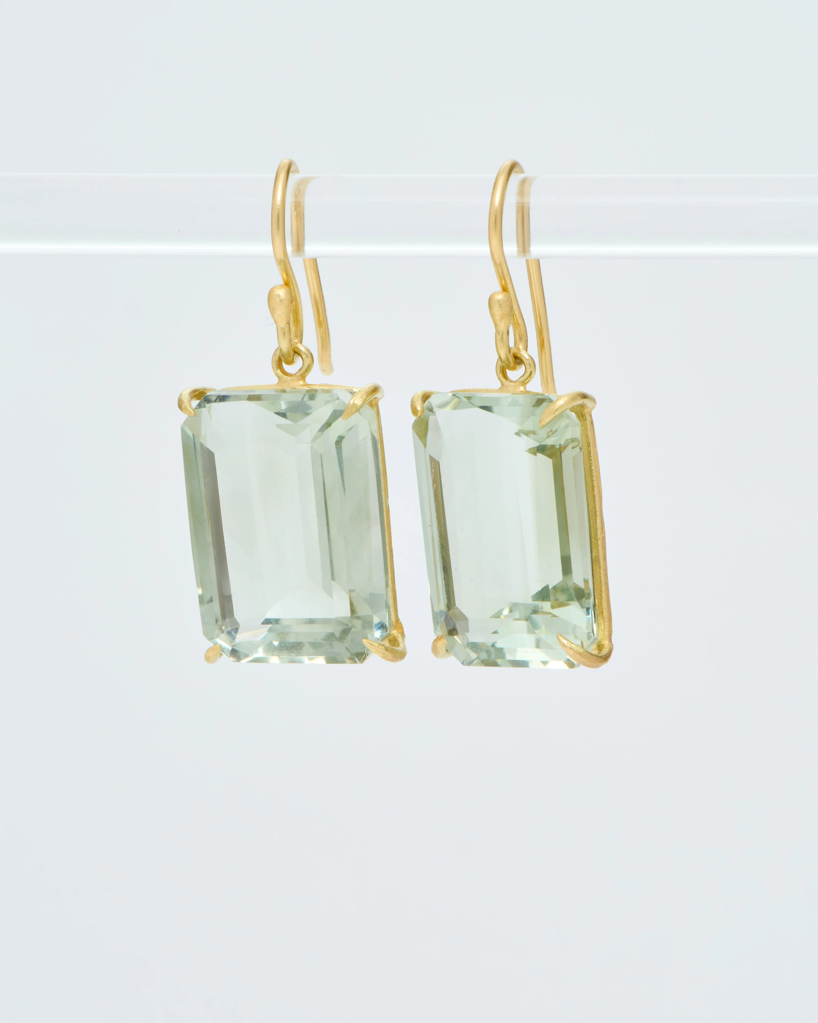 green amethyst drop earrings - Image 4