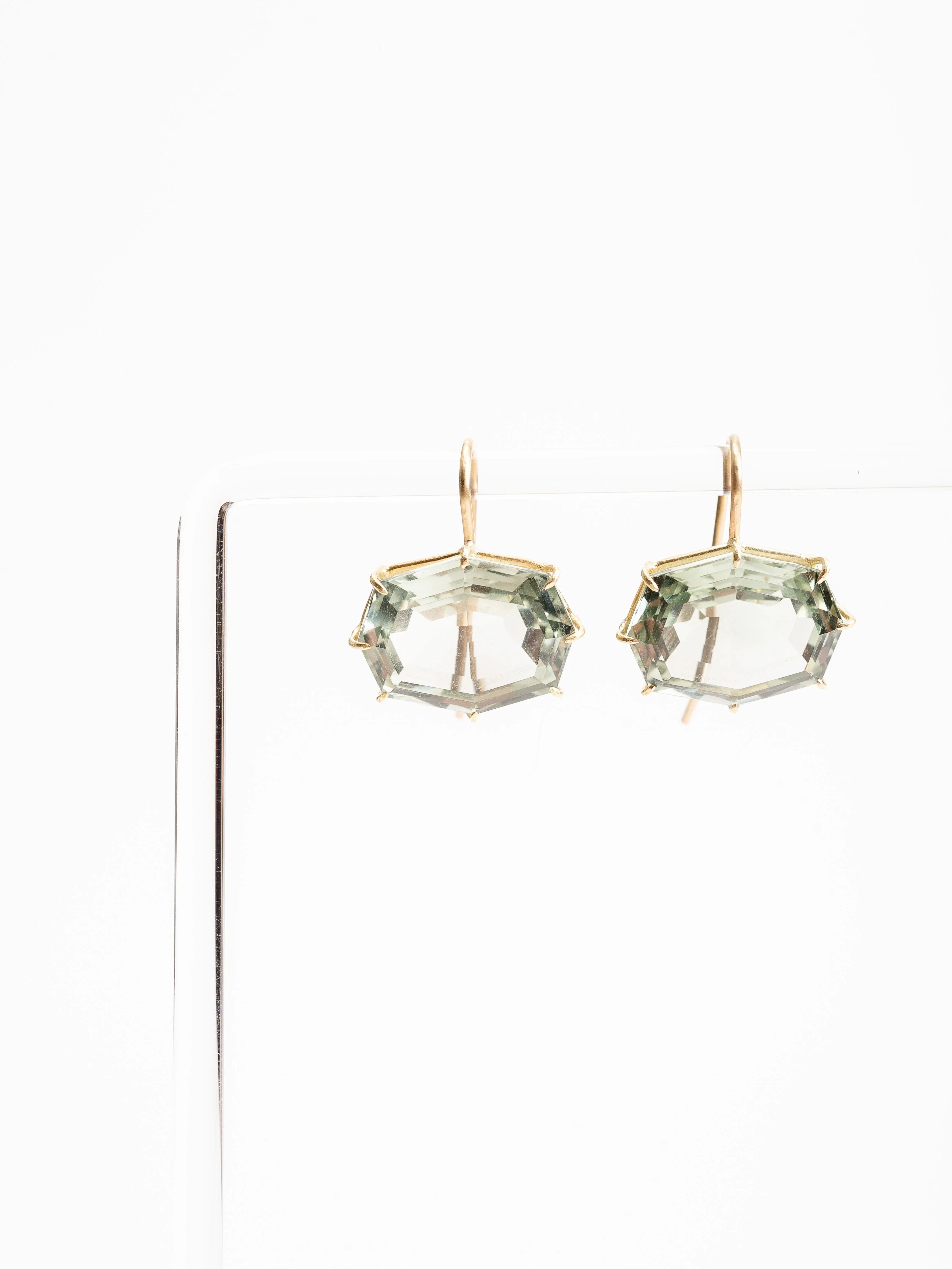 green amethyst earring
