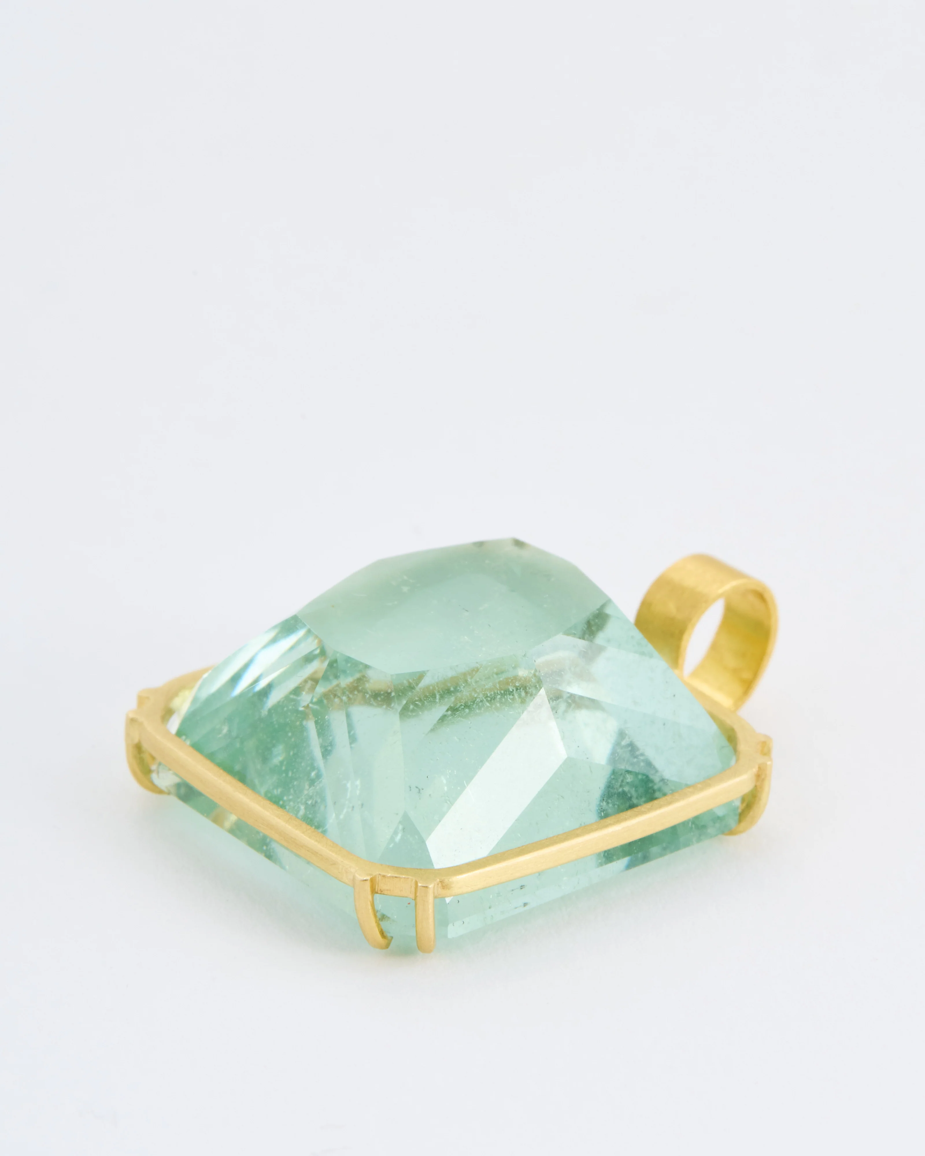 green aqua cube gemstone pendant - Image 5