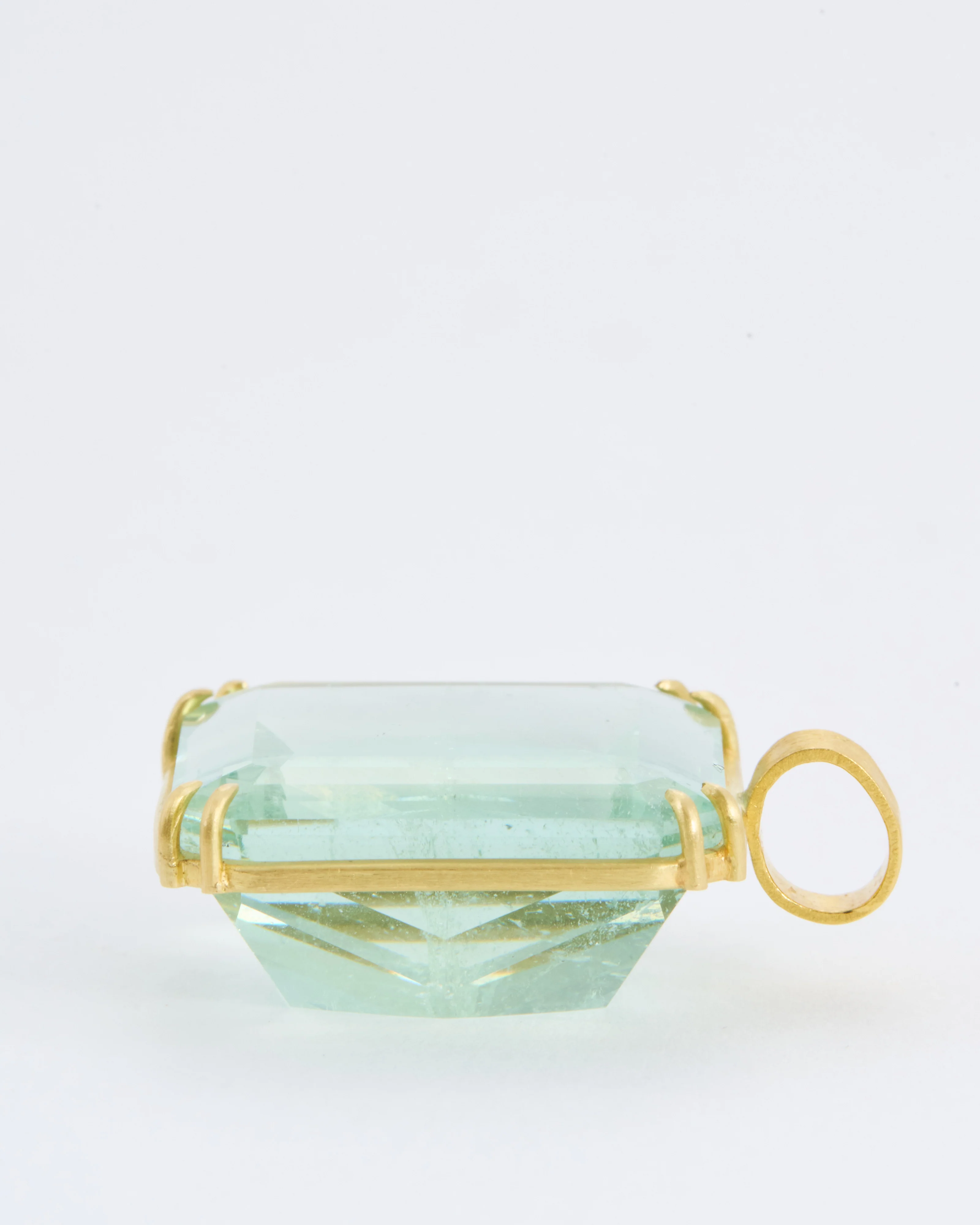 green aqua cube gemstone pendant - Image 6