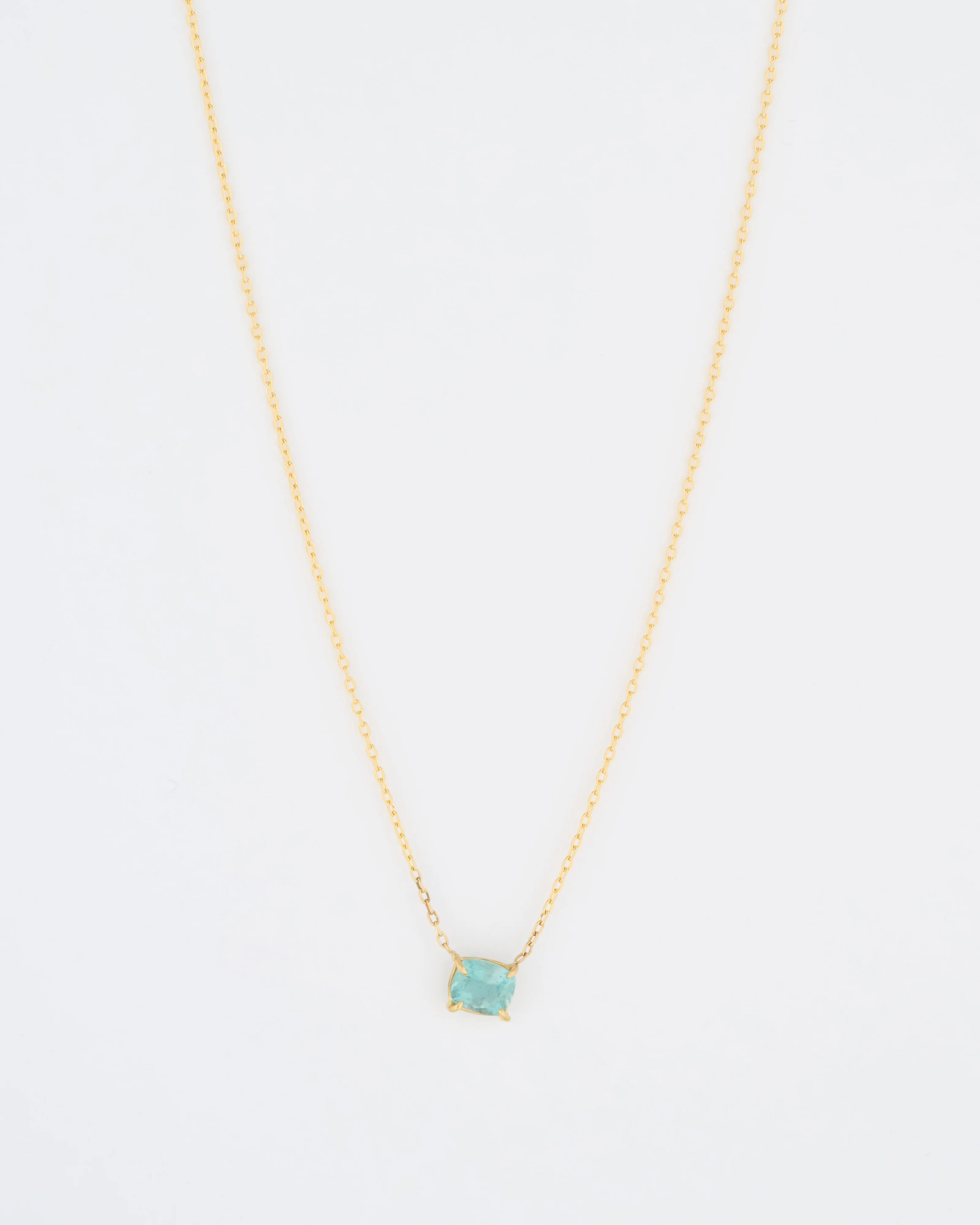 green beryl cushion cut mini gem necklace - Image 2
