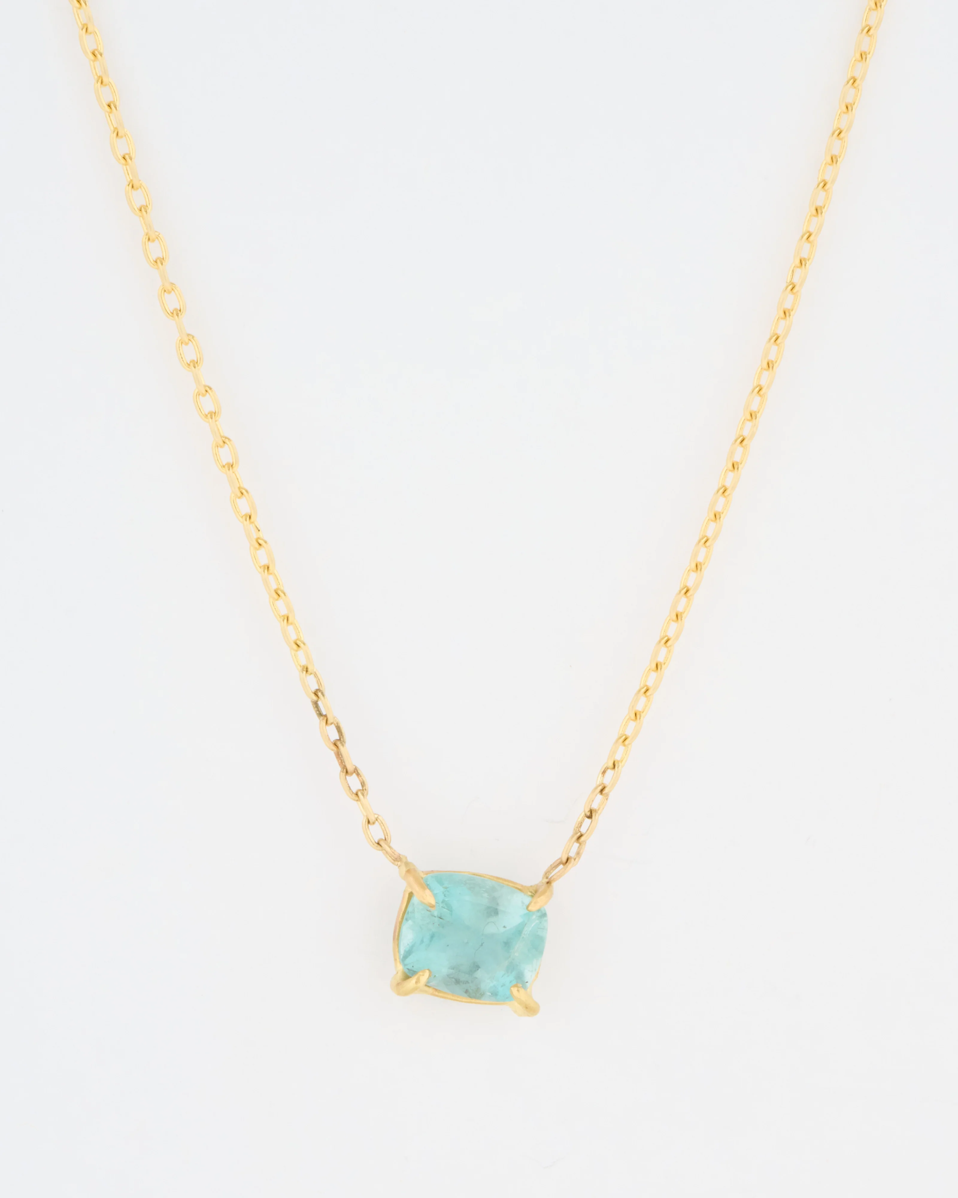 green beryl cushion cut mini gem necklace - Image 3
