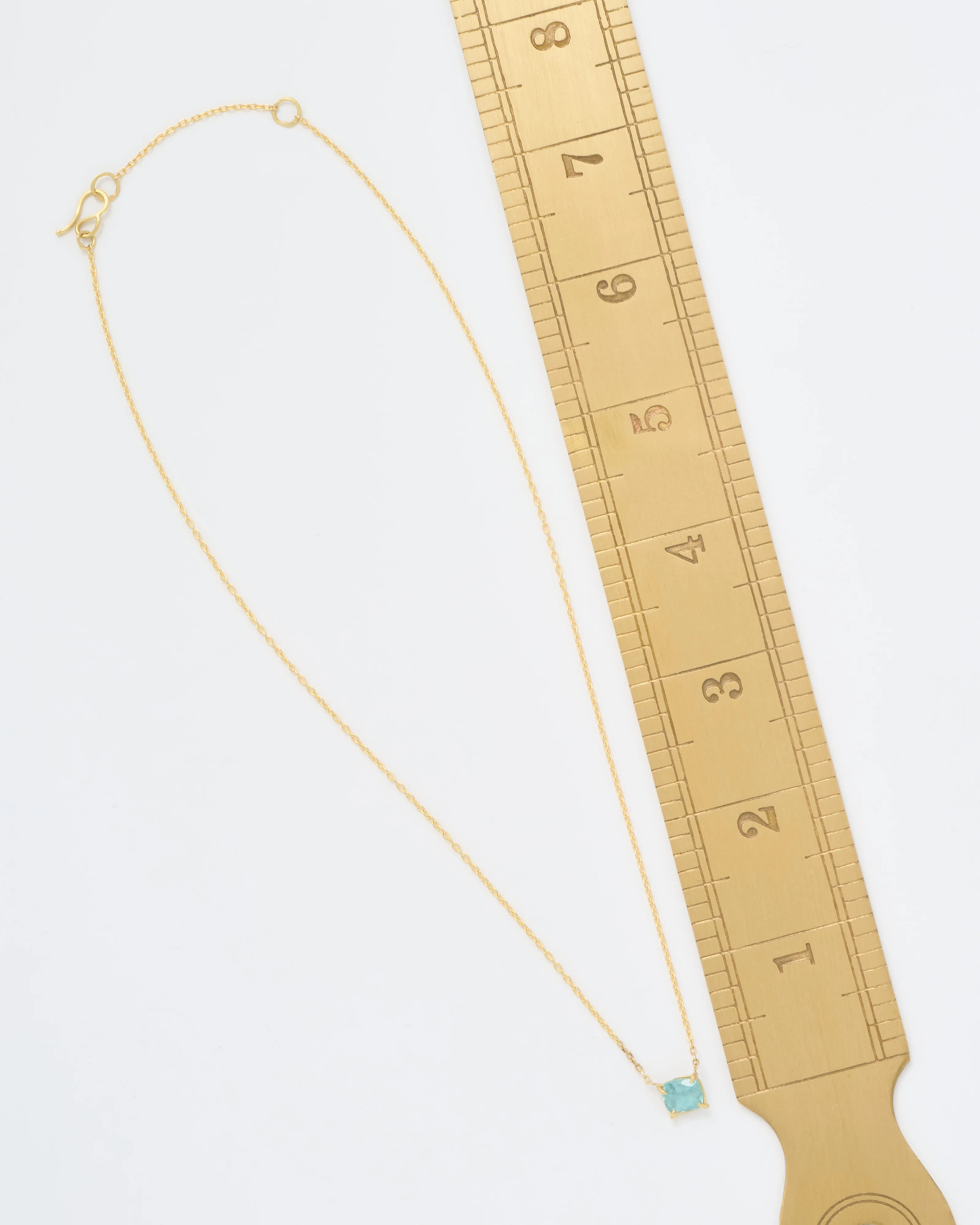 green beryl cushion cut mini gem necklace - Image 7