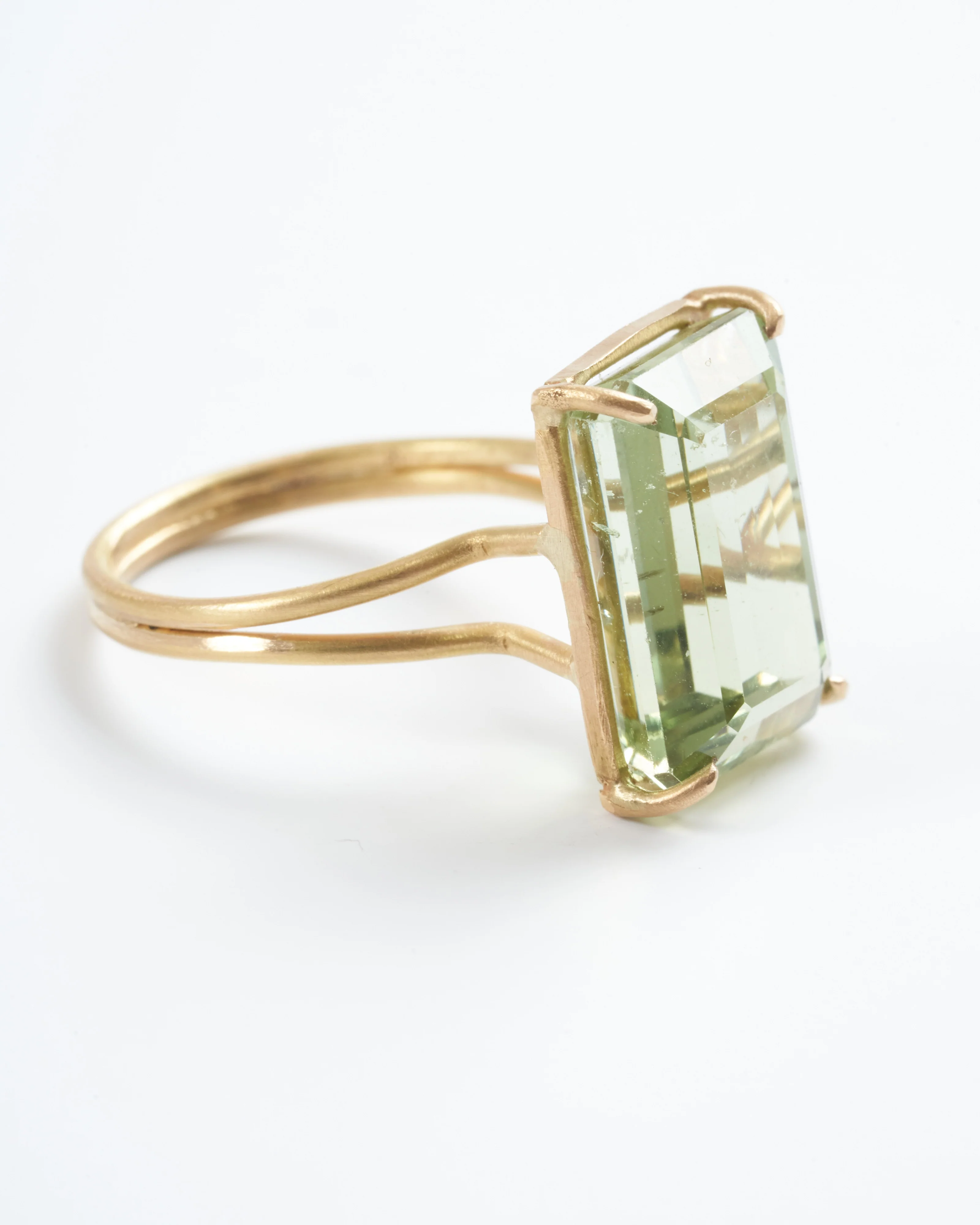 green beryl emerald cut ring - green - Image 2
