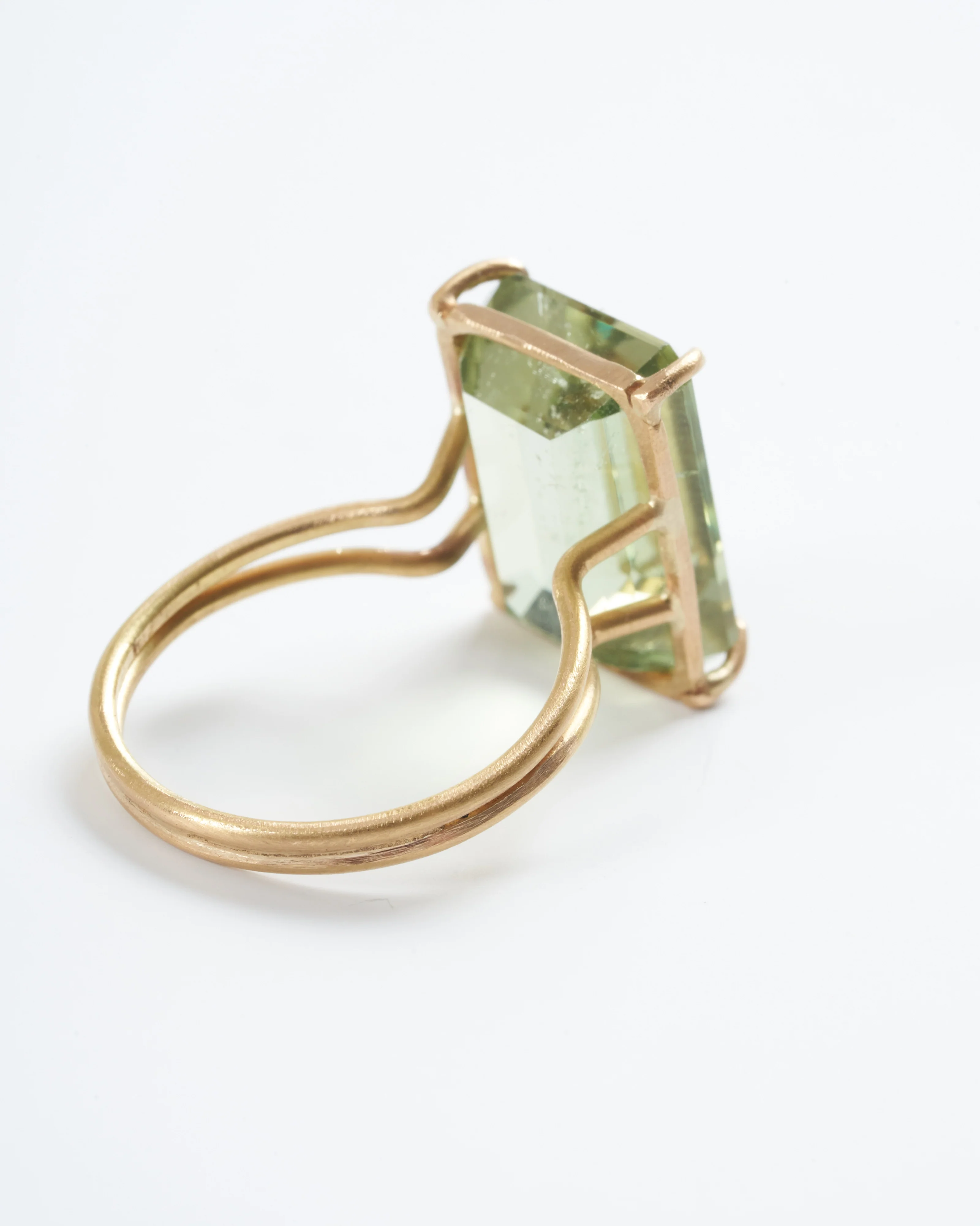 green beryl emerald cut ring - green - Image 3
