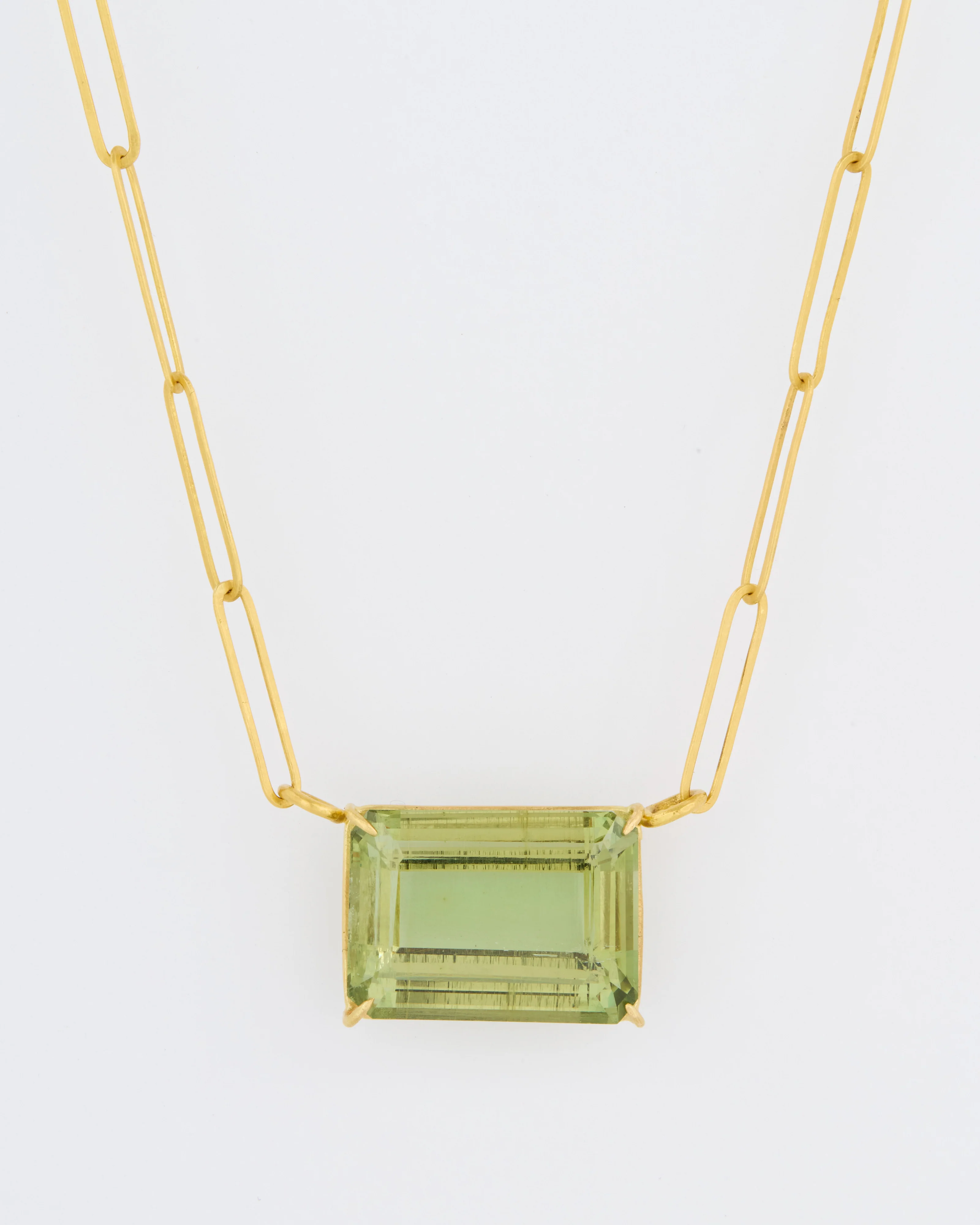 green beryl emerald cut necklace - Image 2