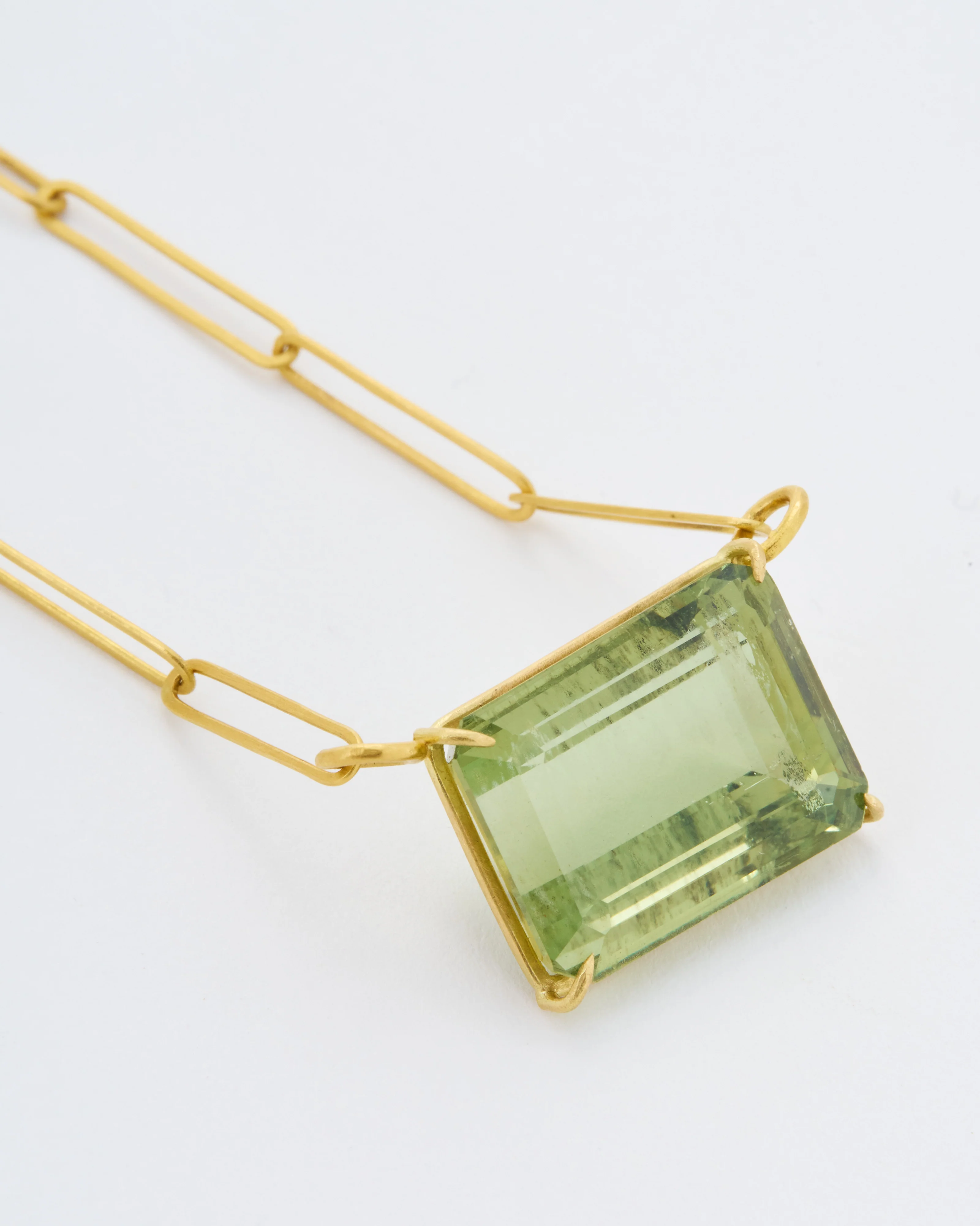 green beryl emerald cut necklace - Image 4