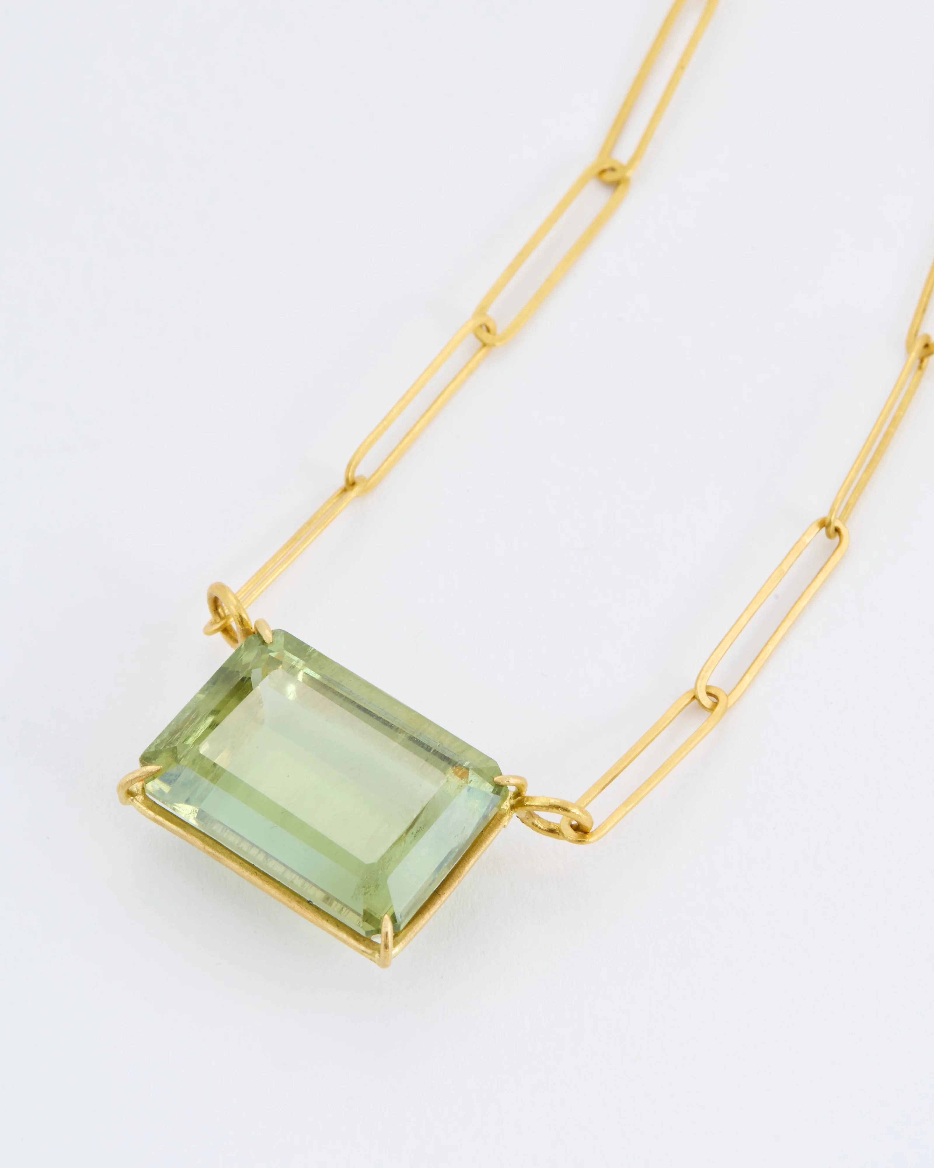 green beryl emerald cut necklace - Image 5