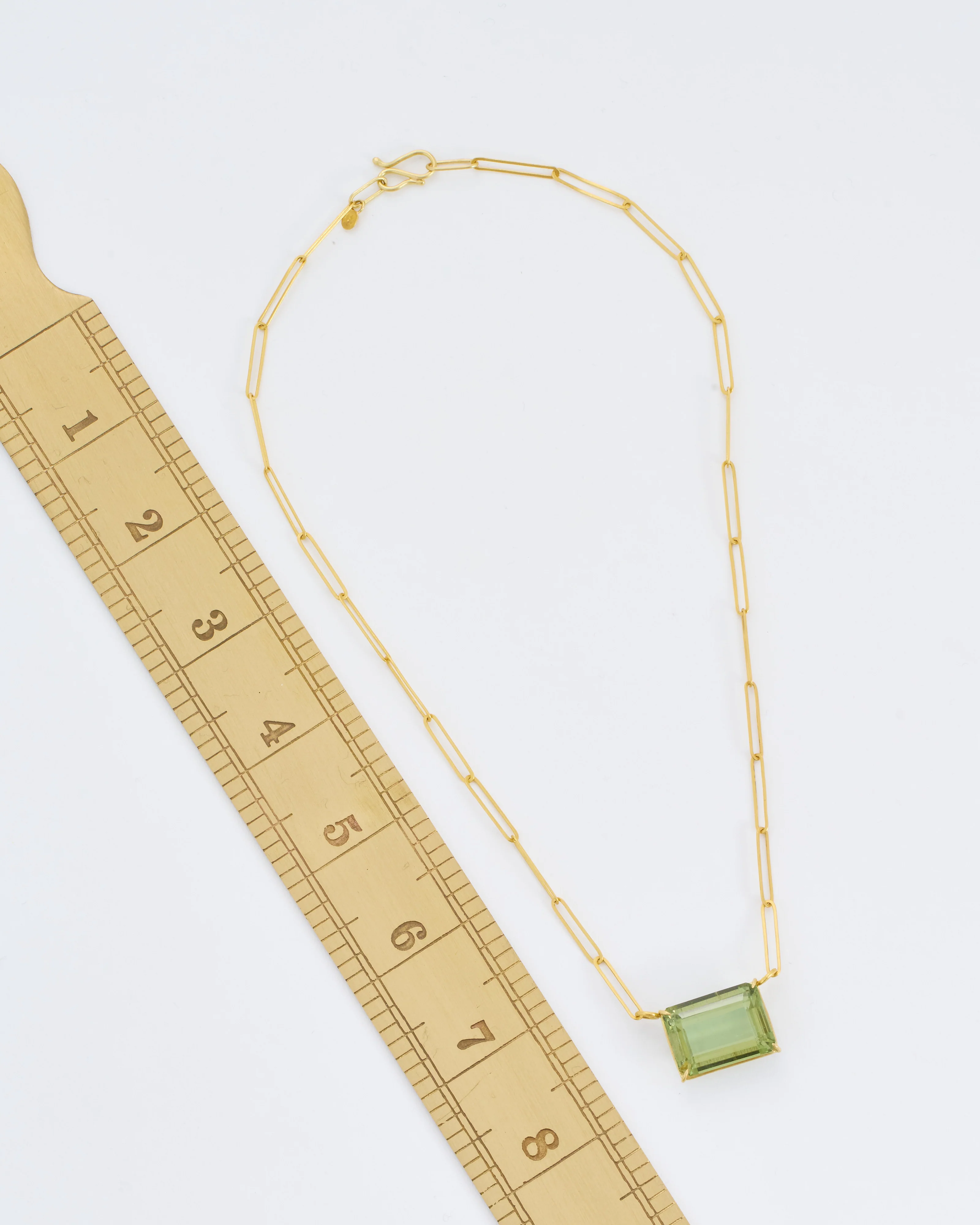 green beryl emerald cut necklace - Image 7