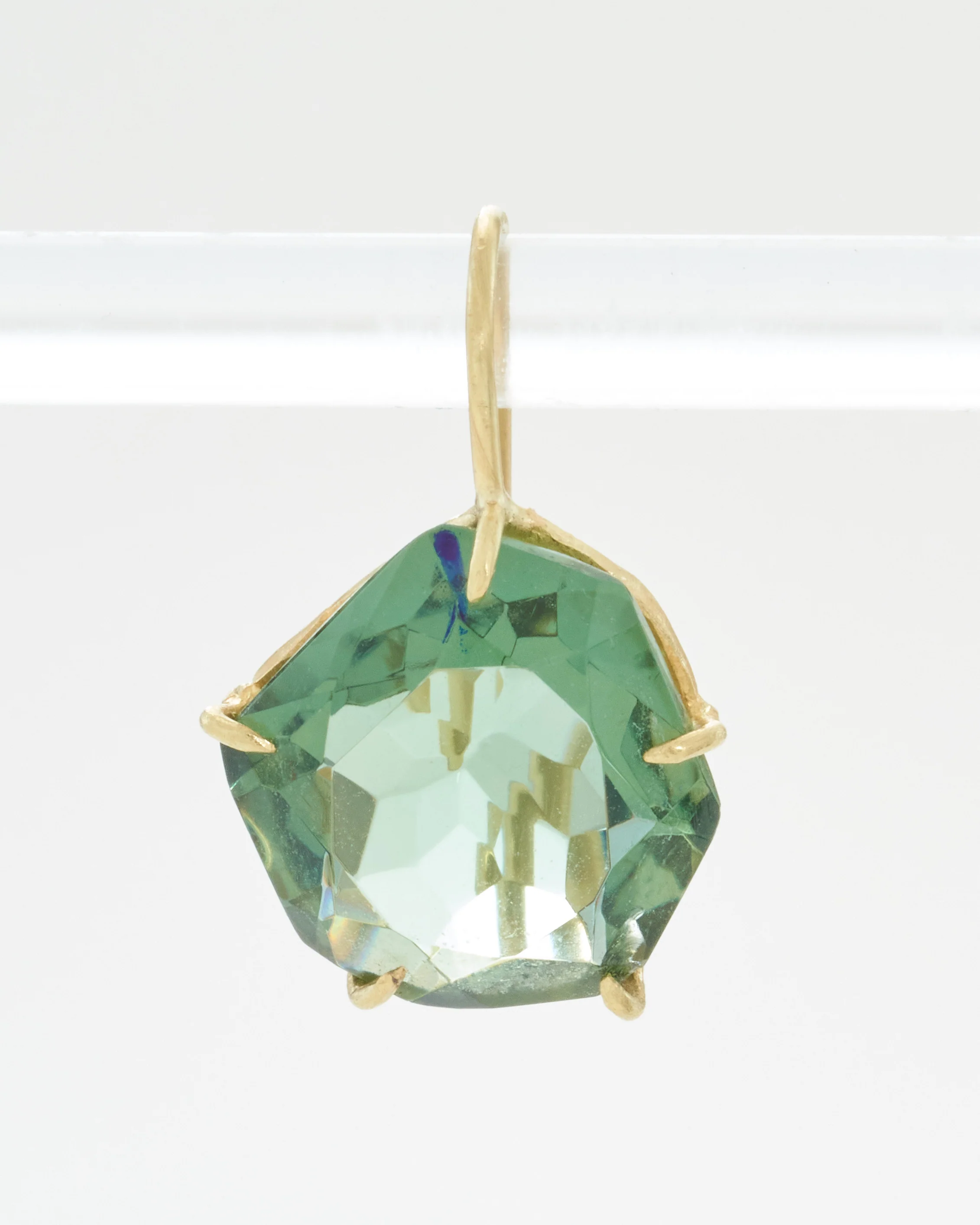 green quartz petal earrings - Image 4