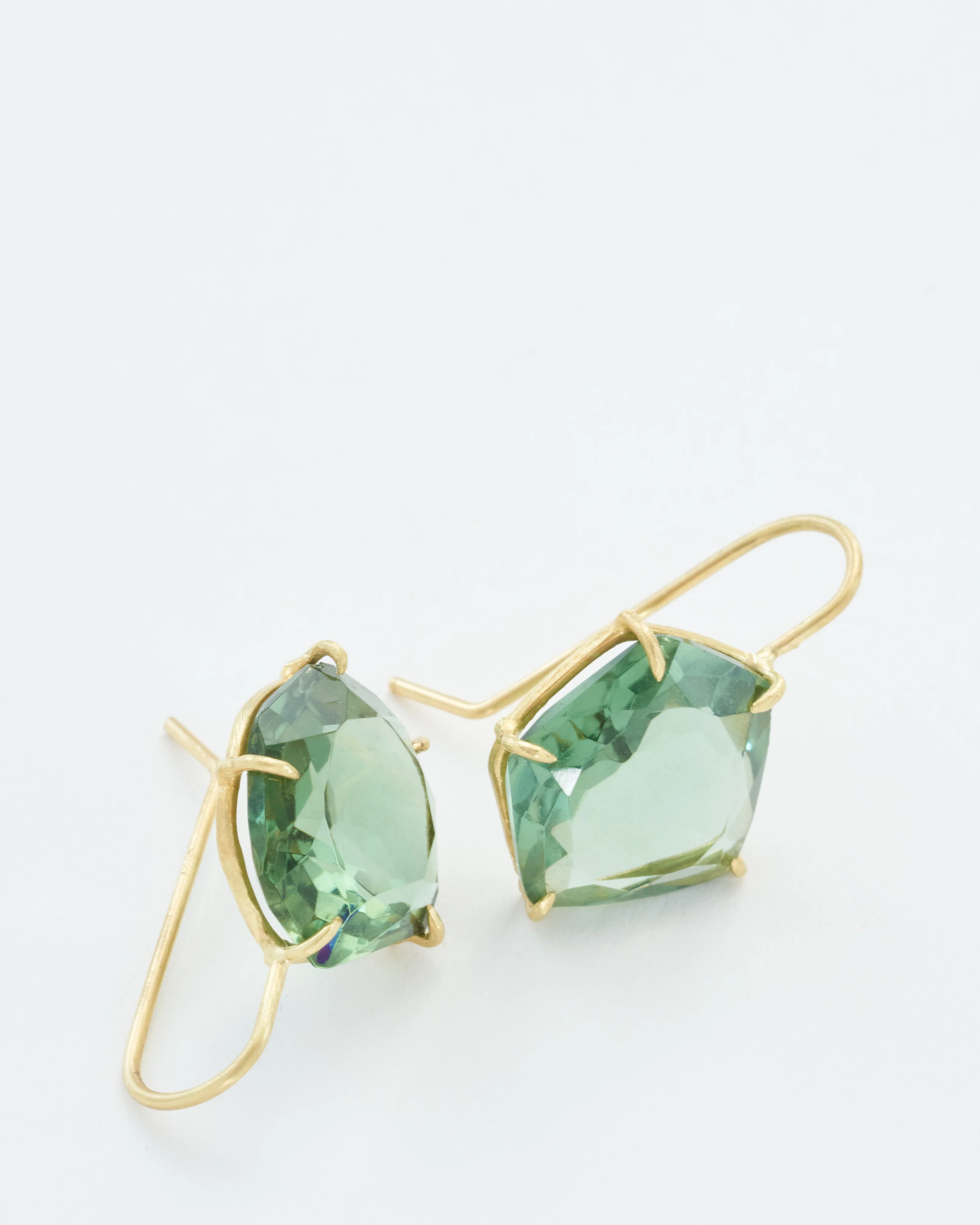 green quartz petal earrings - Image 5