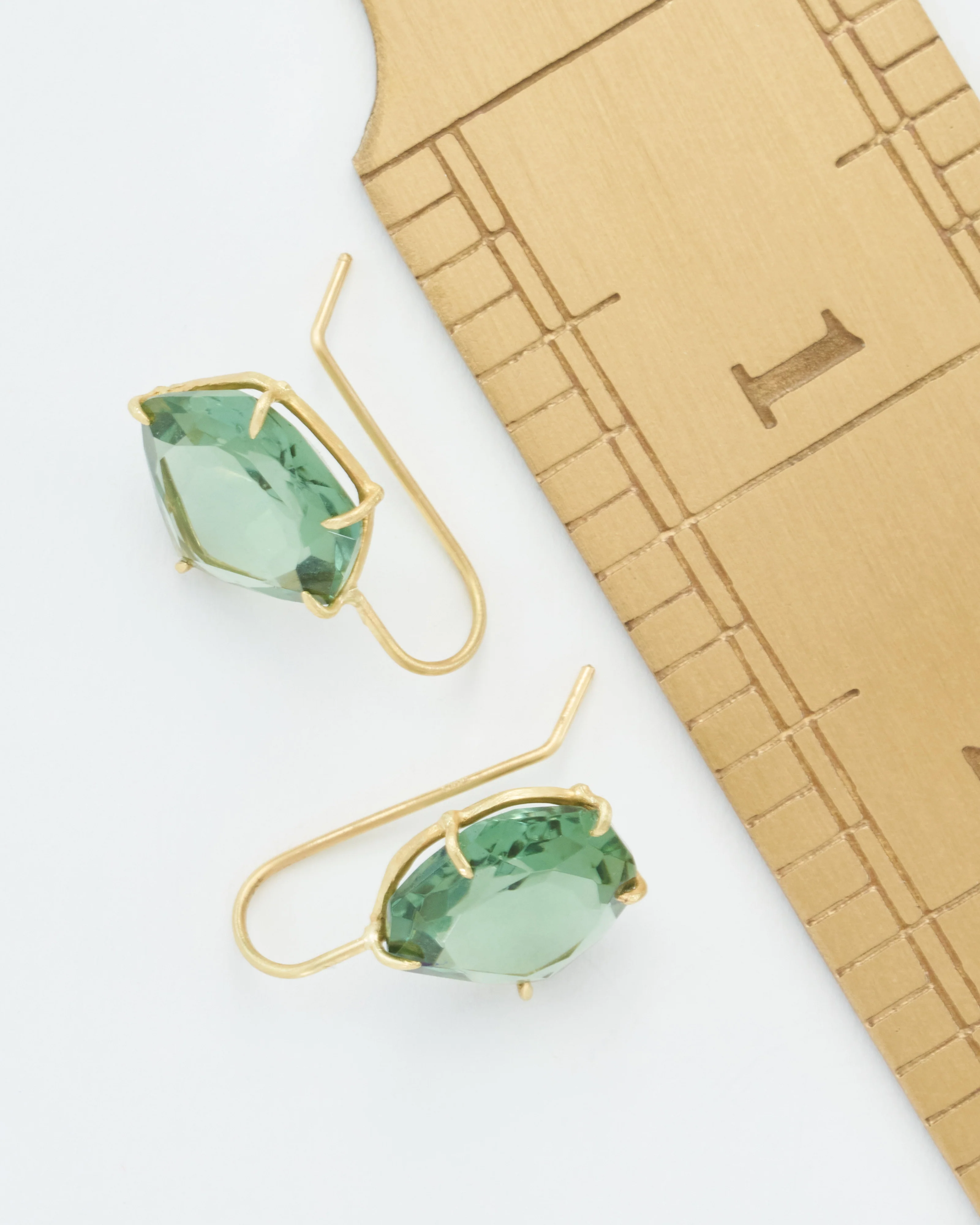 green quartz petal earrings - Image 6