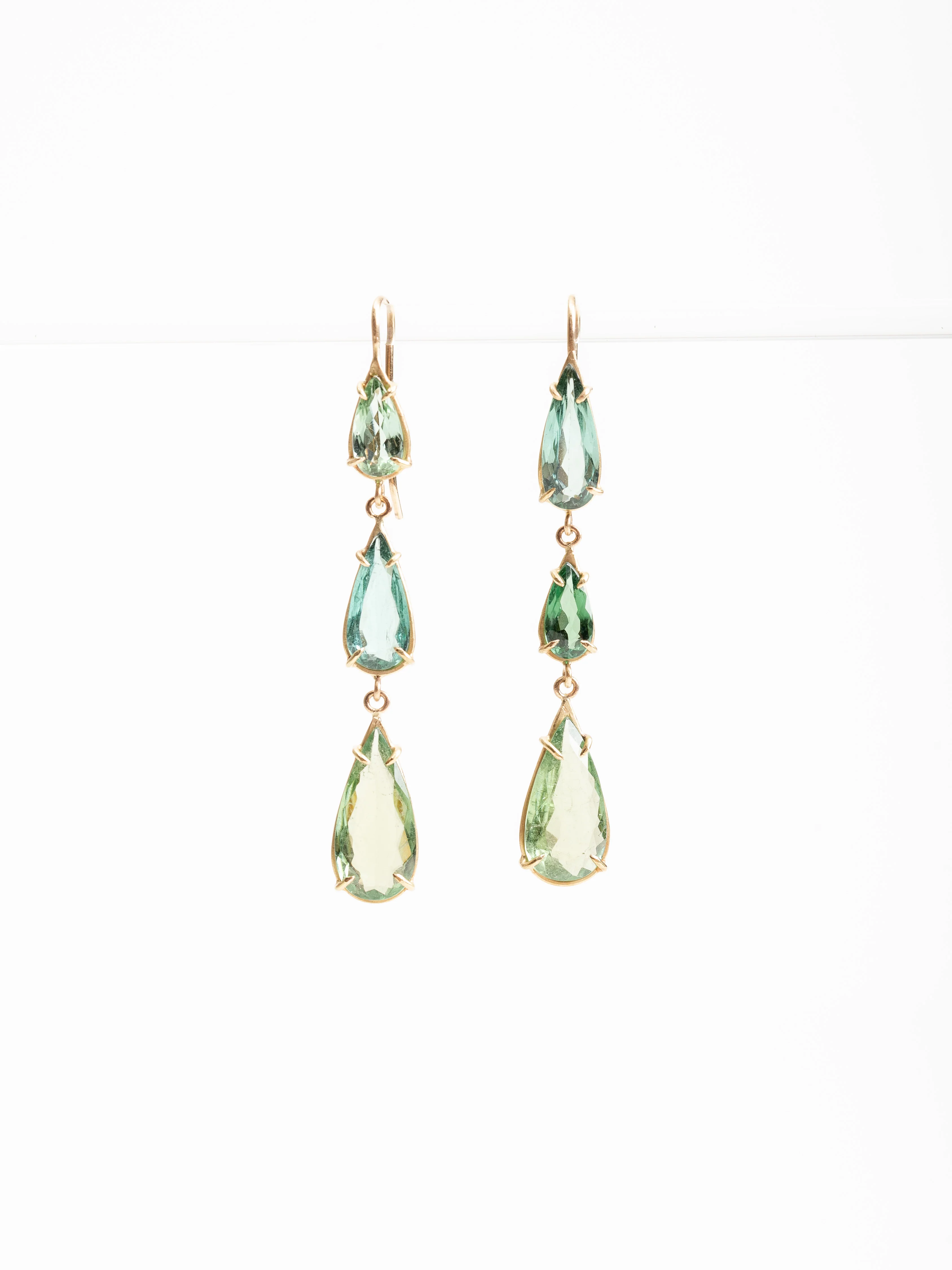green tourmaline teardrop earrings - Image 2