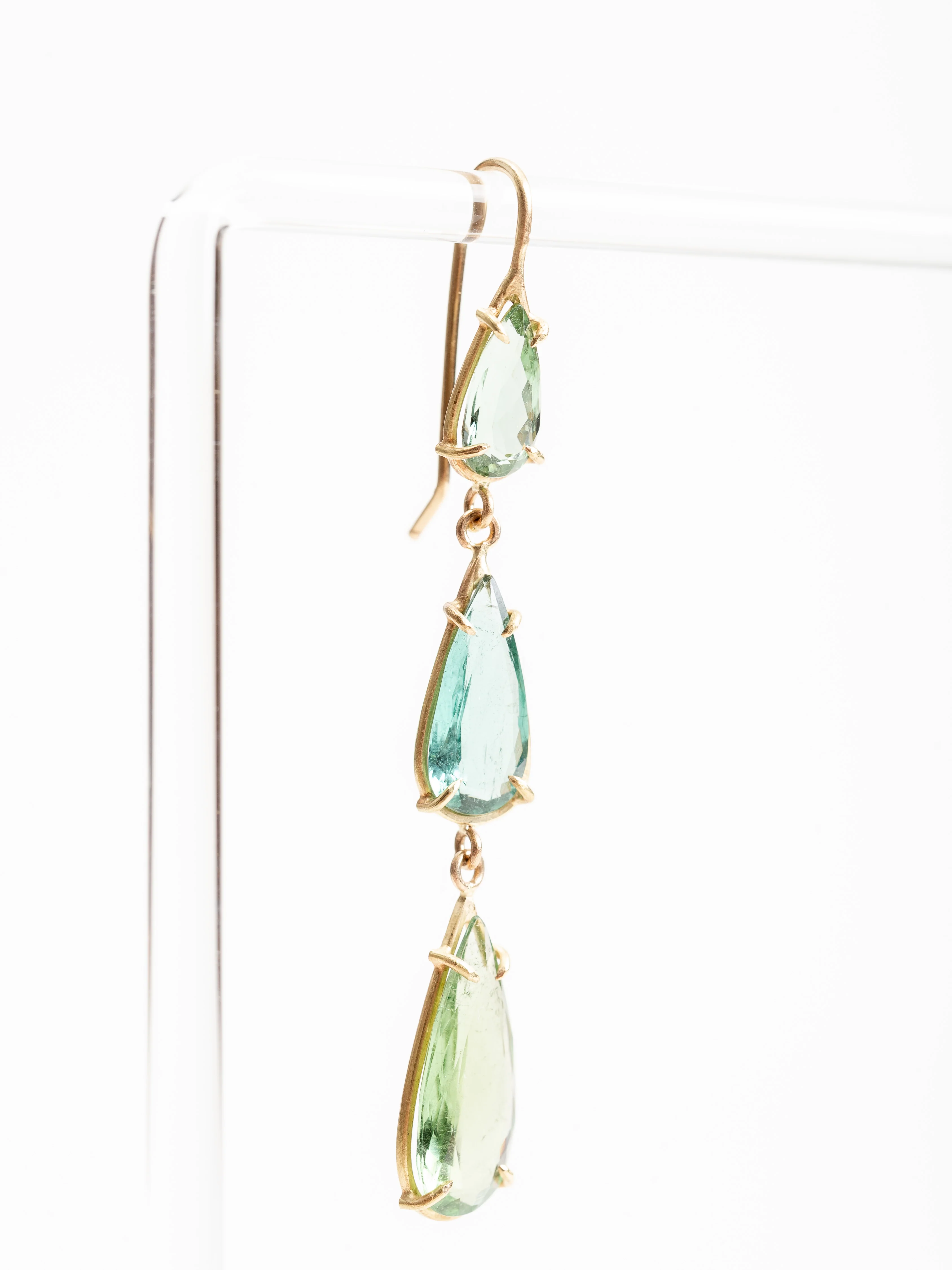 green tourmaline teardrop earrings - Image 3
