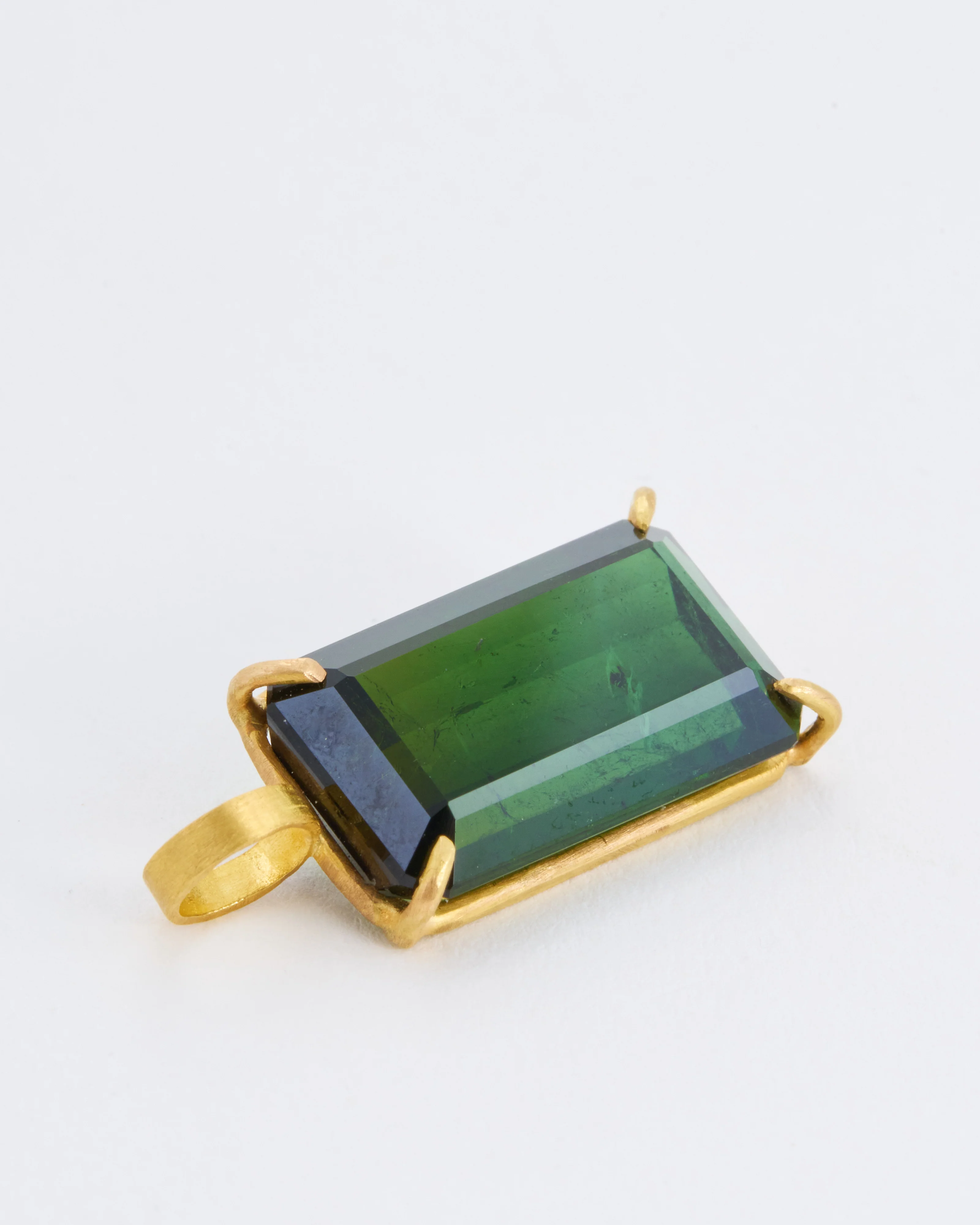green tourmaline emerald cut pendant - Image 2