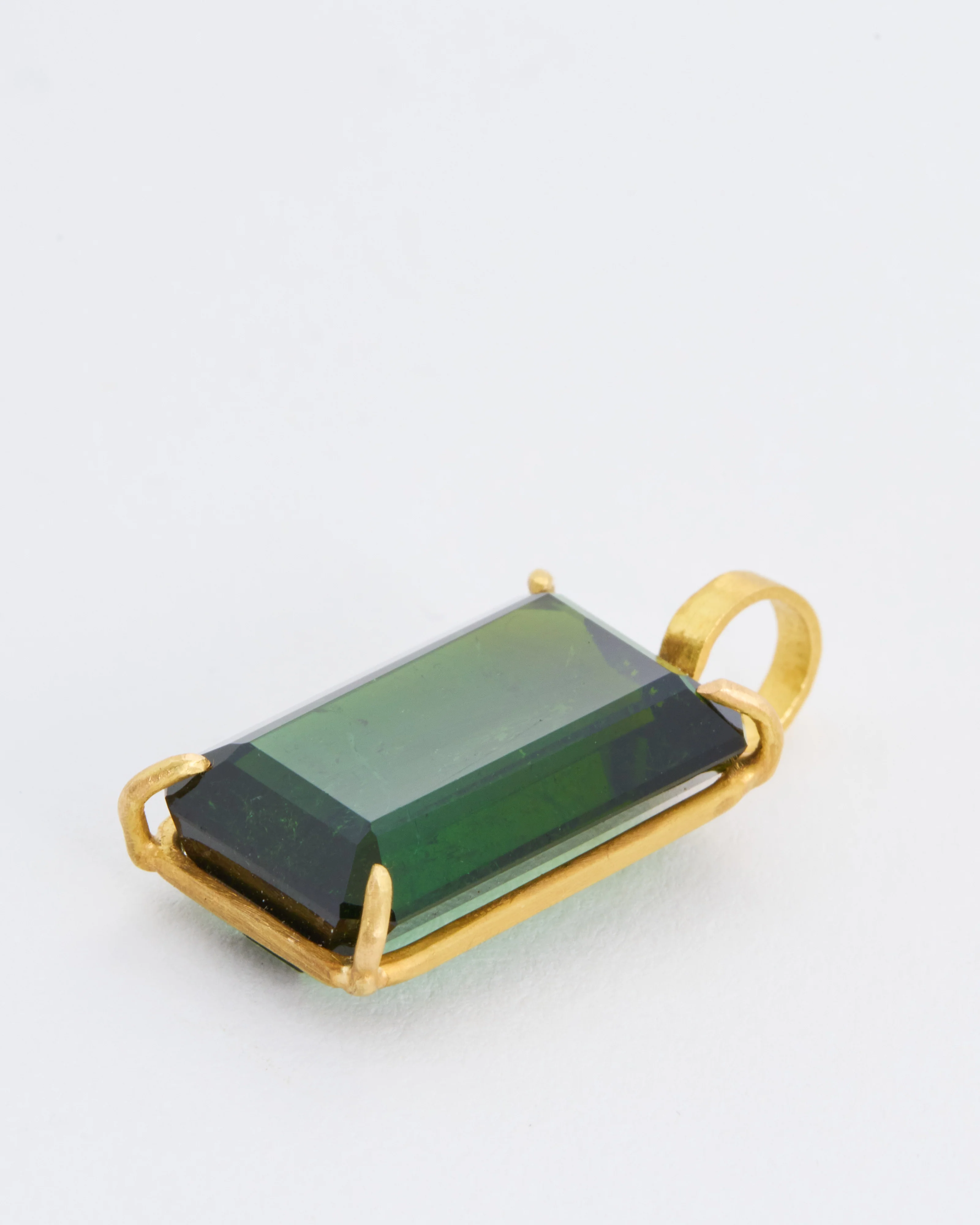 green tourmaline emerald cut pendant - Image 3