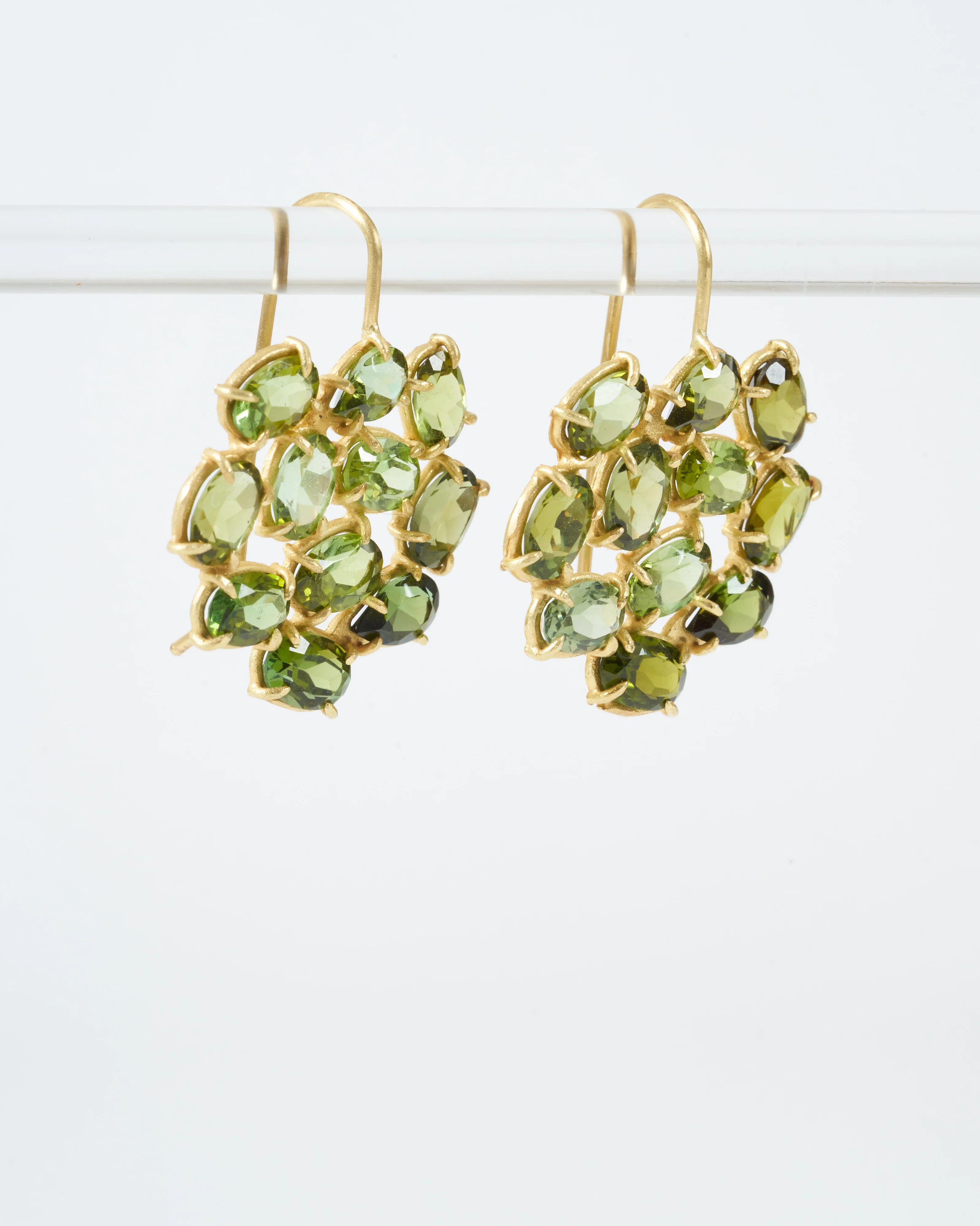 green tourmaline florette earrings - Image 2